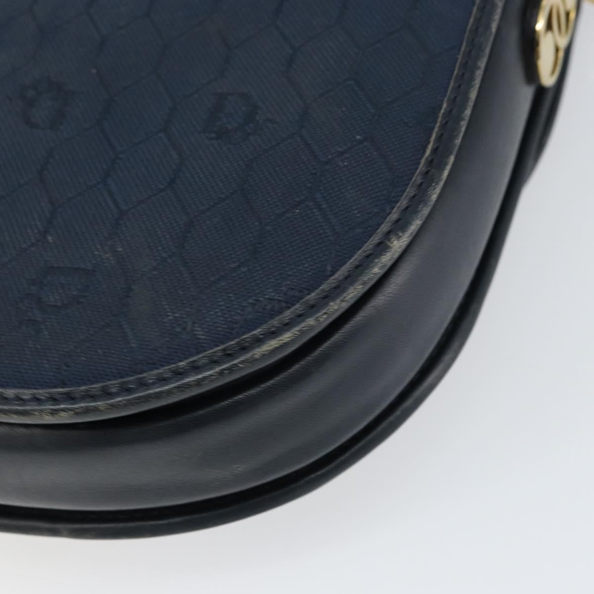 Christian Dior Vintage Honeycomb Canvas Navy Canvas Shoulder Bag Bag (Pre-Owned)