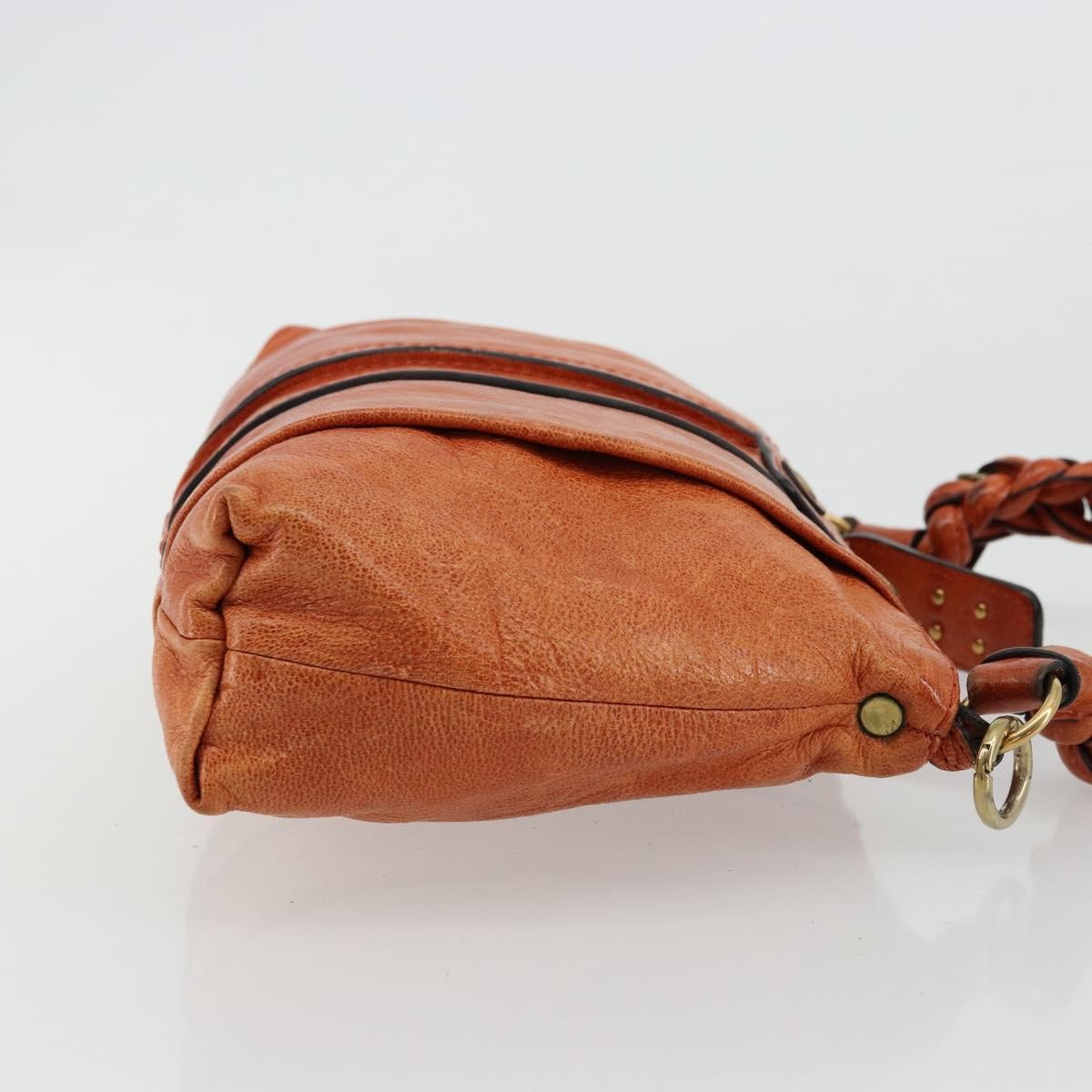 Chloe Heloise Zip Tote Leather Orange Leather Handbag (Pre-Owned)