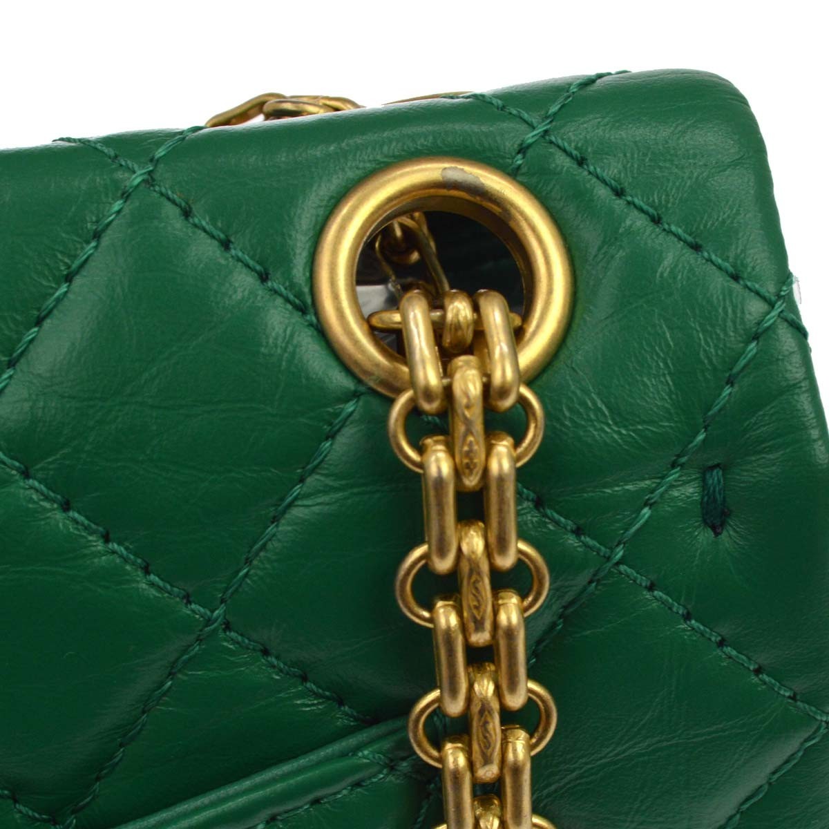 Chanel 2.55 Leather Green Calfskin Shoulder Bag Bag (Pre-Owned)