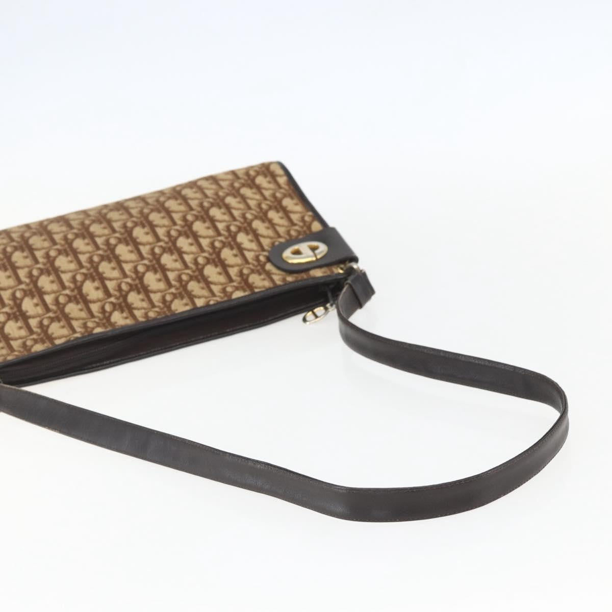 Christian Dior Vintage Cd Trotter Canvas Beige Canvas Shoulder Bag Bag (Pre-Owned)