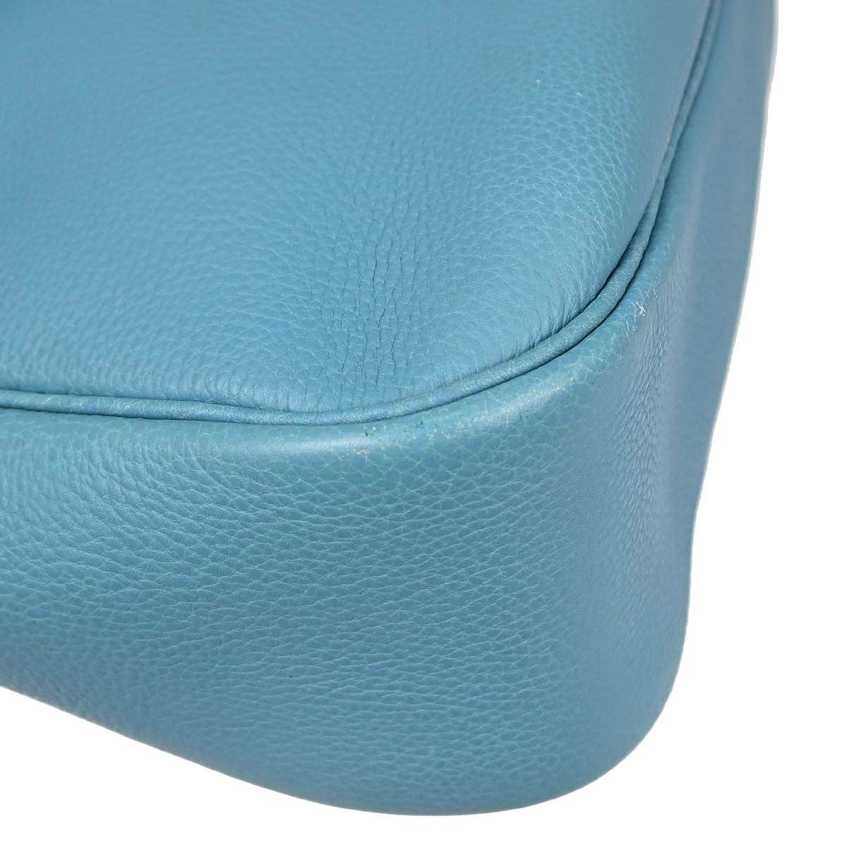 Hermes Christine Leather Blue Leather Handbag (Pre-Owned)