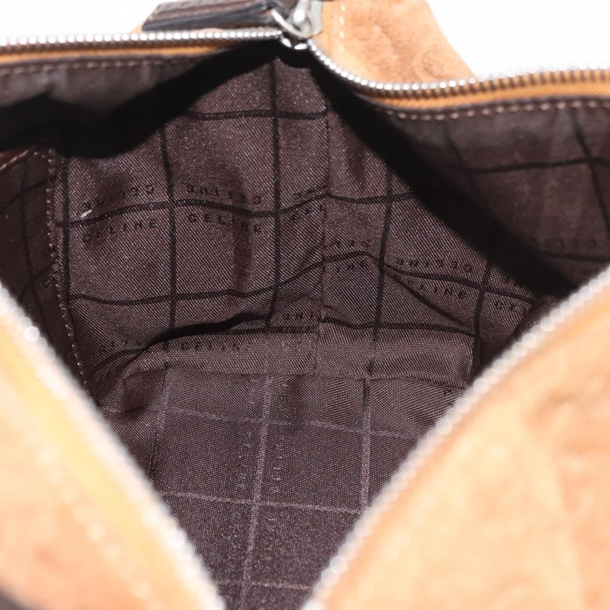 Celine C Macadam Suede Brown Suede Handbag (Pre-Owned)
