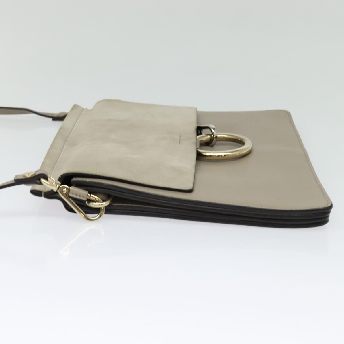Chloe Faye Leather And Suede Gray Suede Shoulder Bag Bag (Pre-Owned)