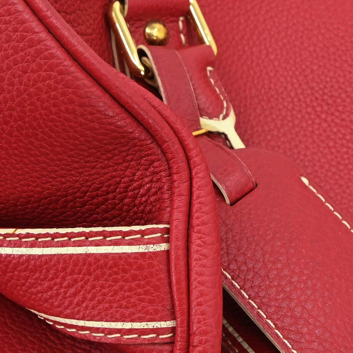 Louis Vuitton Carryall Leather Red Leather Travel Bag Bag (Pre-Owned)