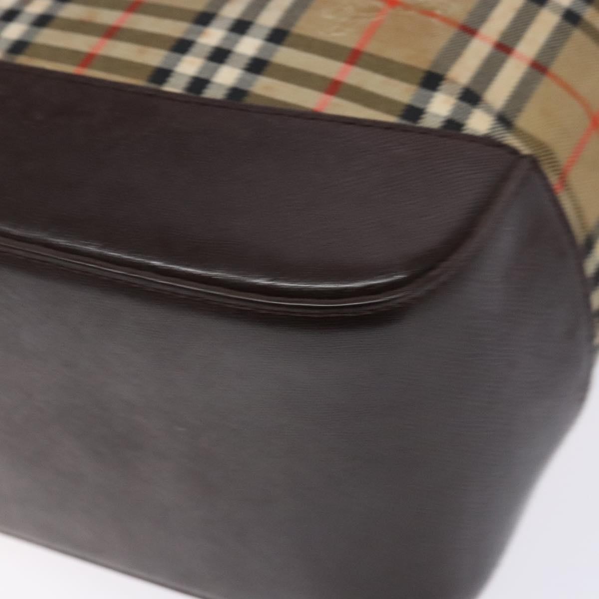 Burberry Nova Check Tote Canvas Check Pattern Beige Canvas Bag (Pre-Owned)