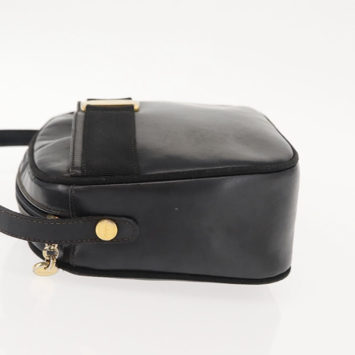 Salvatore Ferragamo Vala Leather Black Leather Shoulder Bag Bag (Pre-Owned)