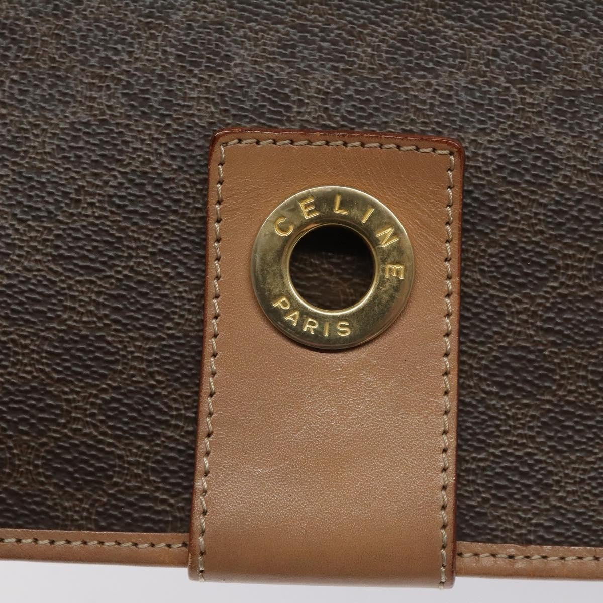 Celine Vintage Macadam Canvas And Leather Brown Canvas Shoulder Bag Bag (Pre-Owned)