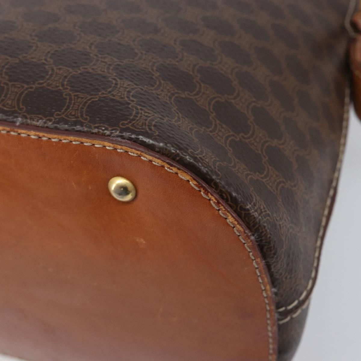 Celine Macadam Leather Brown Canvas Tote Bag Bag (Pre-Owned)