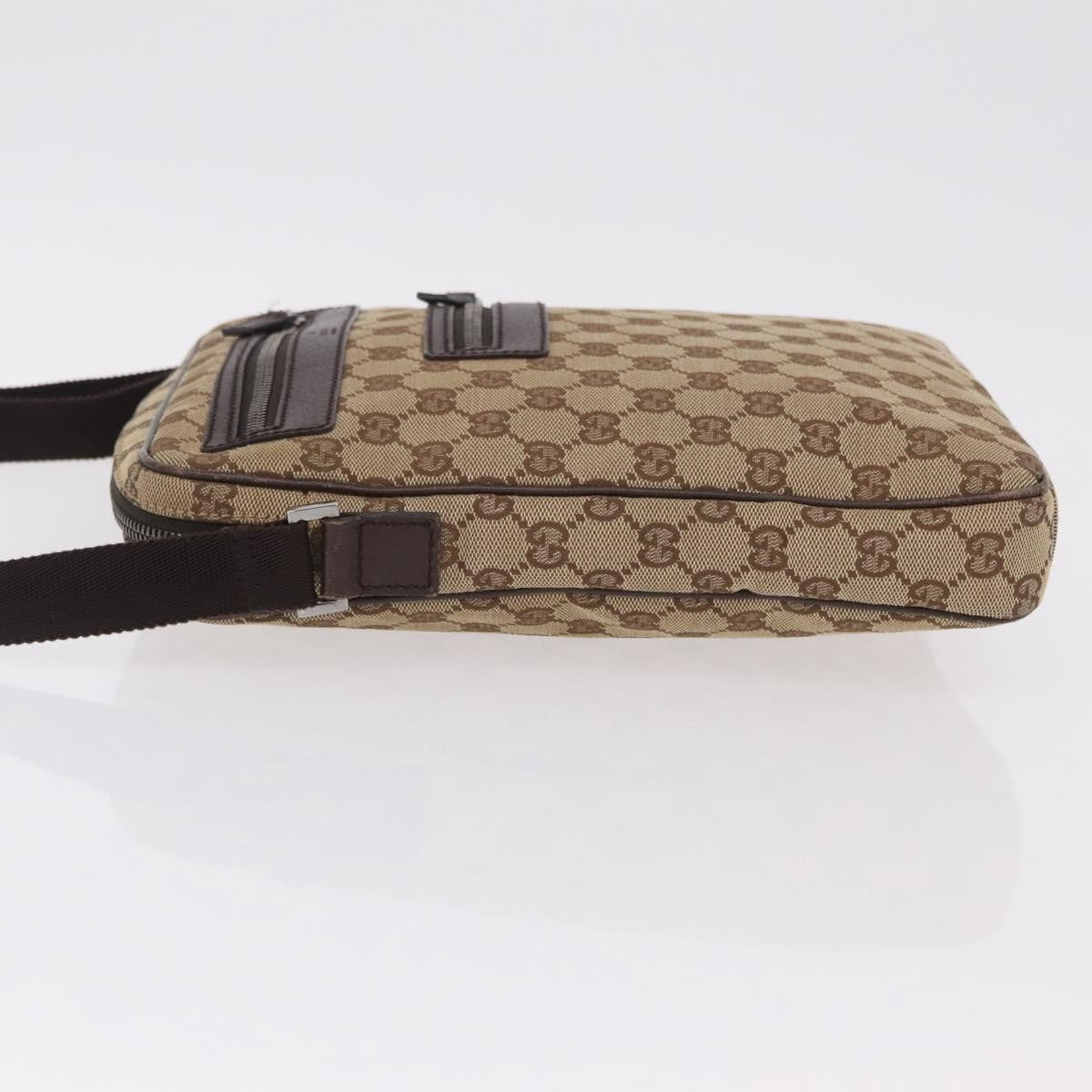 Gucci Front Zip Messenger Gg Coated Canvas Beige Canvas Crossbody Bag Bag (Pre-Owned)