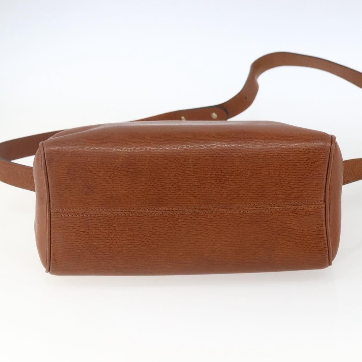 Celine Vintage Circle Logo Leather Brown Leather Shoulder Bag Bag (Pre-Owned)