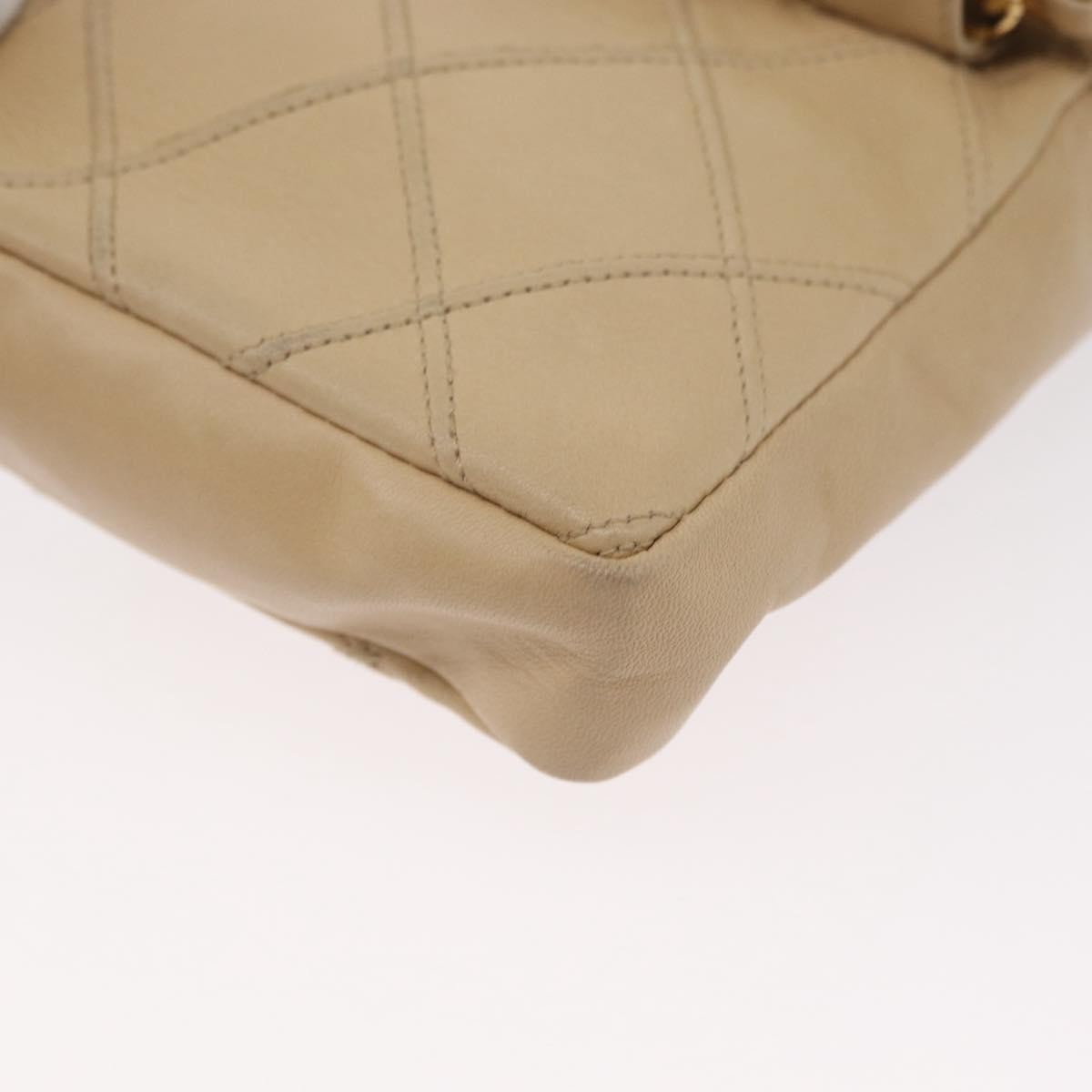 Chanel Cc Flap Belt Quilted Lambskin Beige Leather Clutche & Pouche Bag (Pre-Owned)