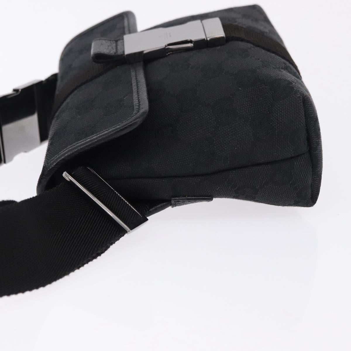 Gucci Buckle Waist Gg Canvas And Leather Black Canvas Clutche & Pouche Bag (Pre-Owned)