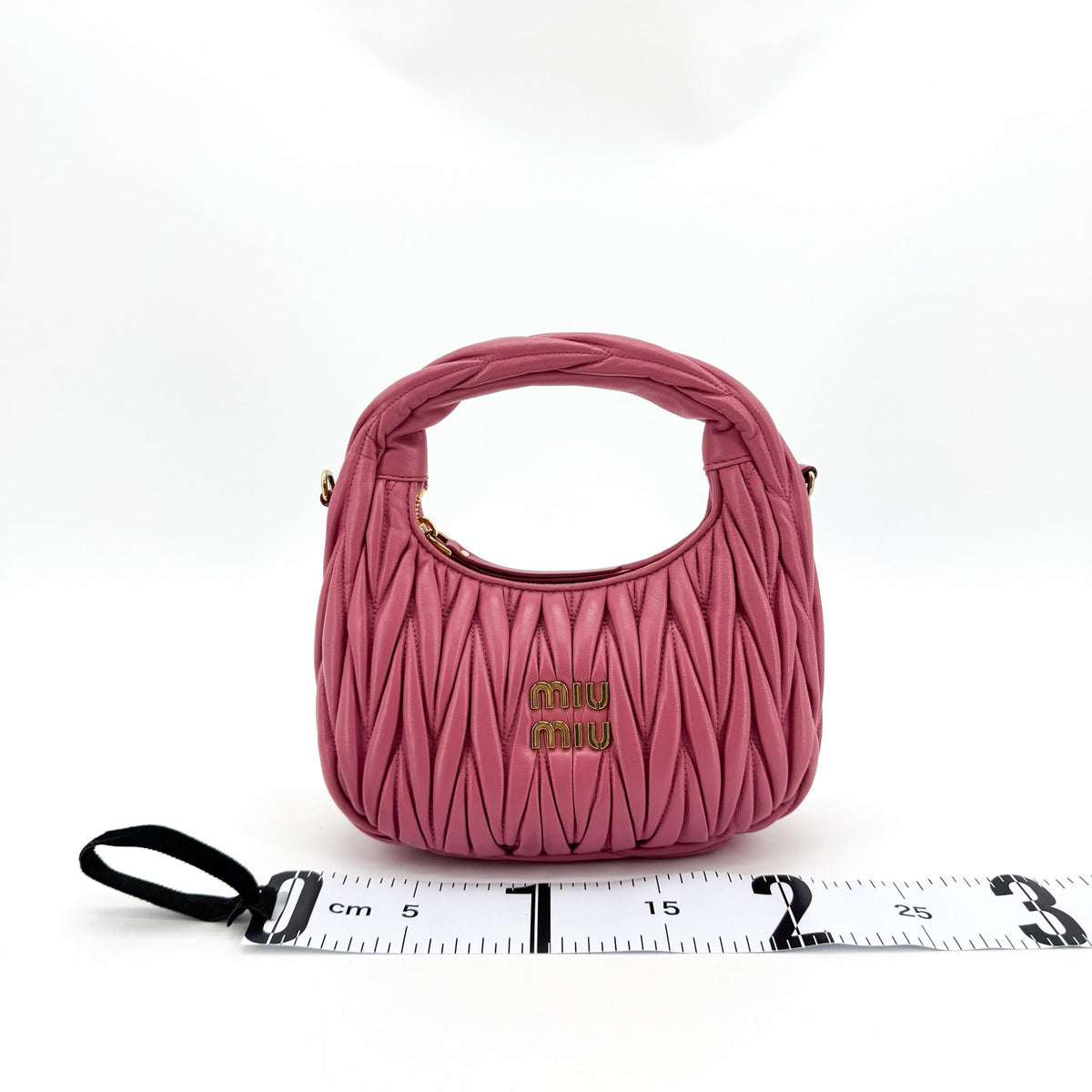 Miu Miu Wander Hobo Matelasse Satin Pink Leather Shoulder Bag Bag (Pre-Owned)