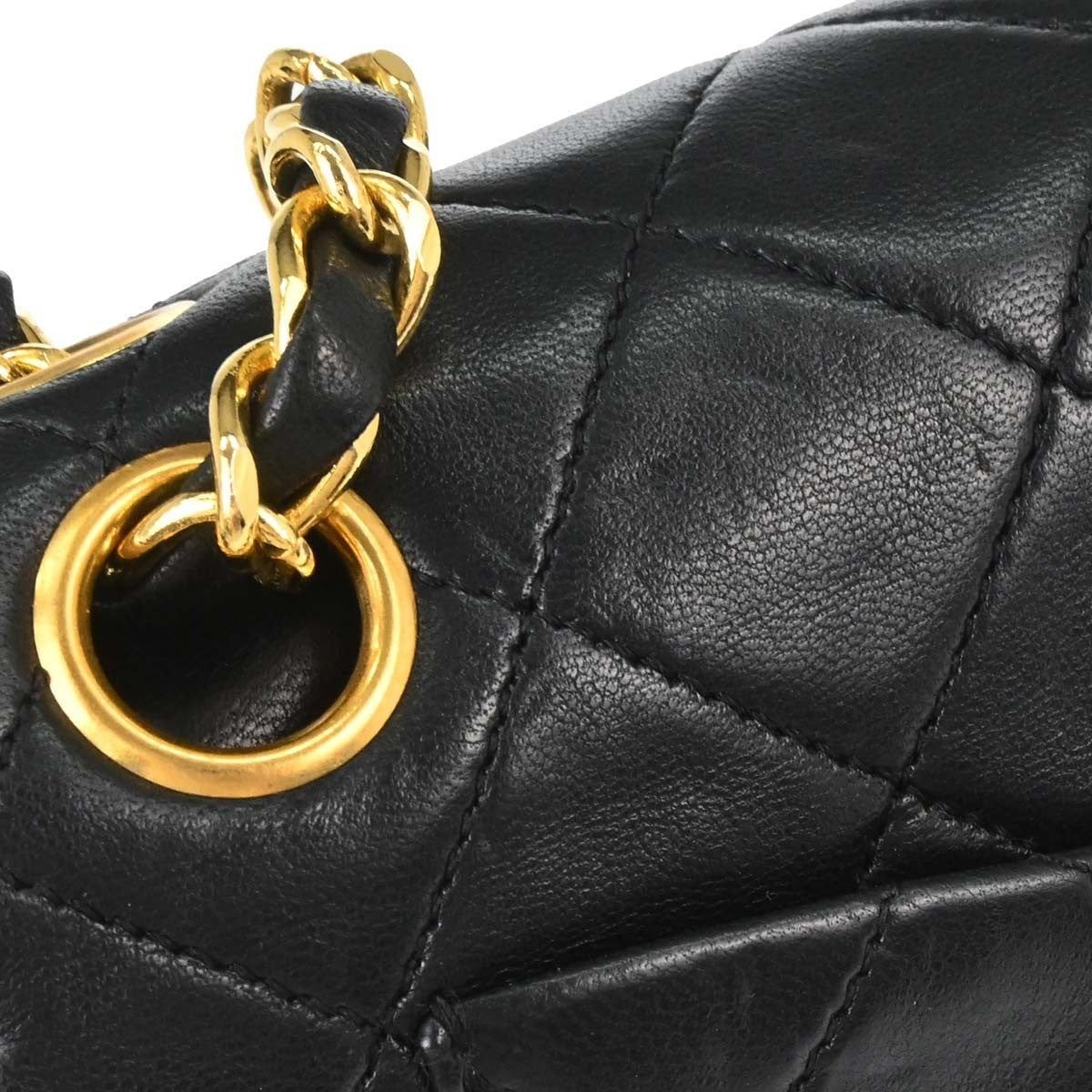 Chanel Timeless - Classic Double Flap Leather Black Leather Shoulder Bag Bag (Pre-Owned)