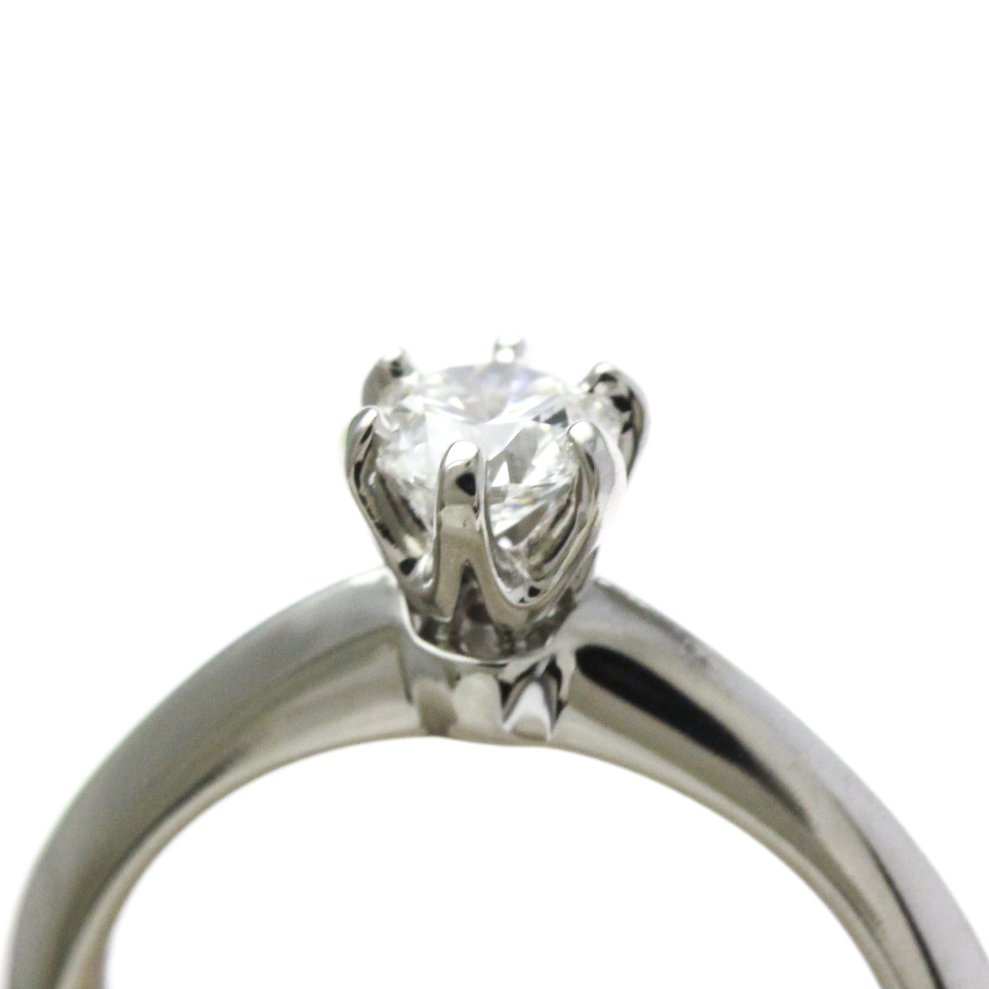 Tiffany & Co. Tiffany Setting Solitaire Platinum With Rbc Diamond Silver Platinum Ring Jewelry (Pre-Owned)