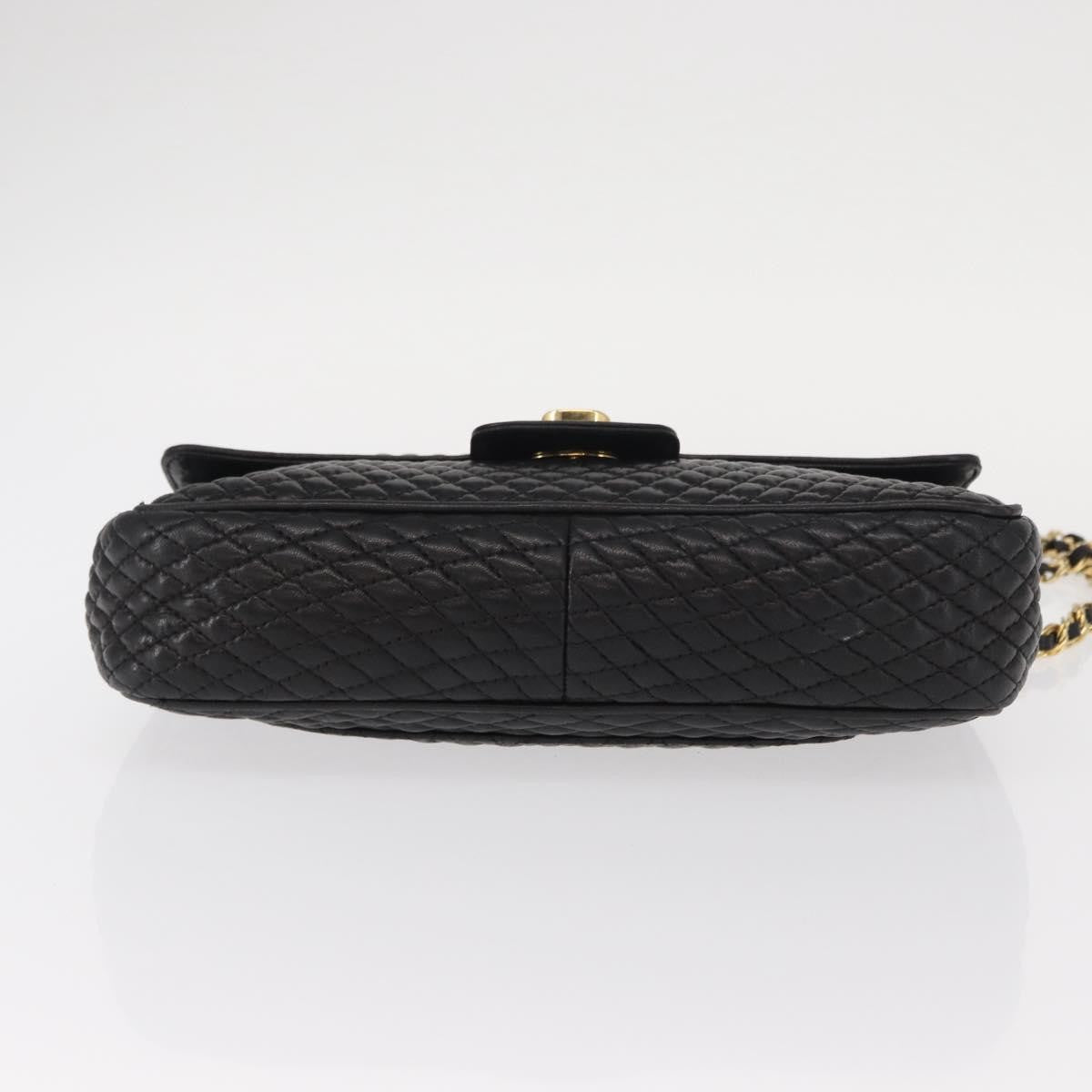 Bally Vintage Chain Quilted Leather Black Leather Shoulder Bag Bag (Pre-Owned)