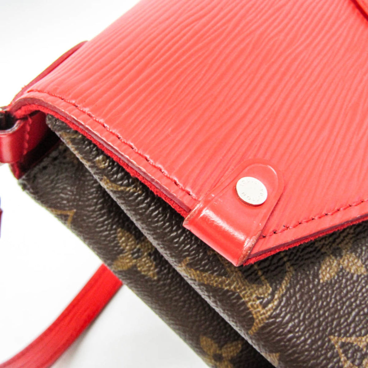 Louis Vuitton Saint Michel Monogram Canvas And Epi Leather Brown Canvas Handbag (Pre-Owned)