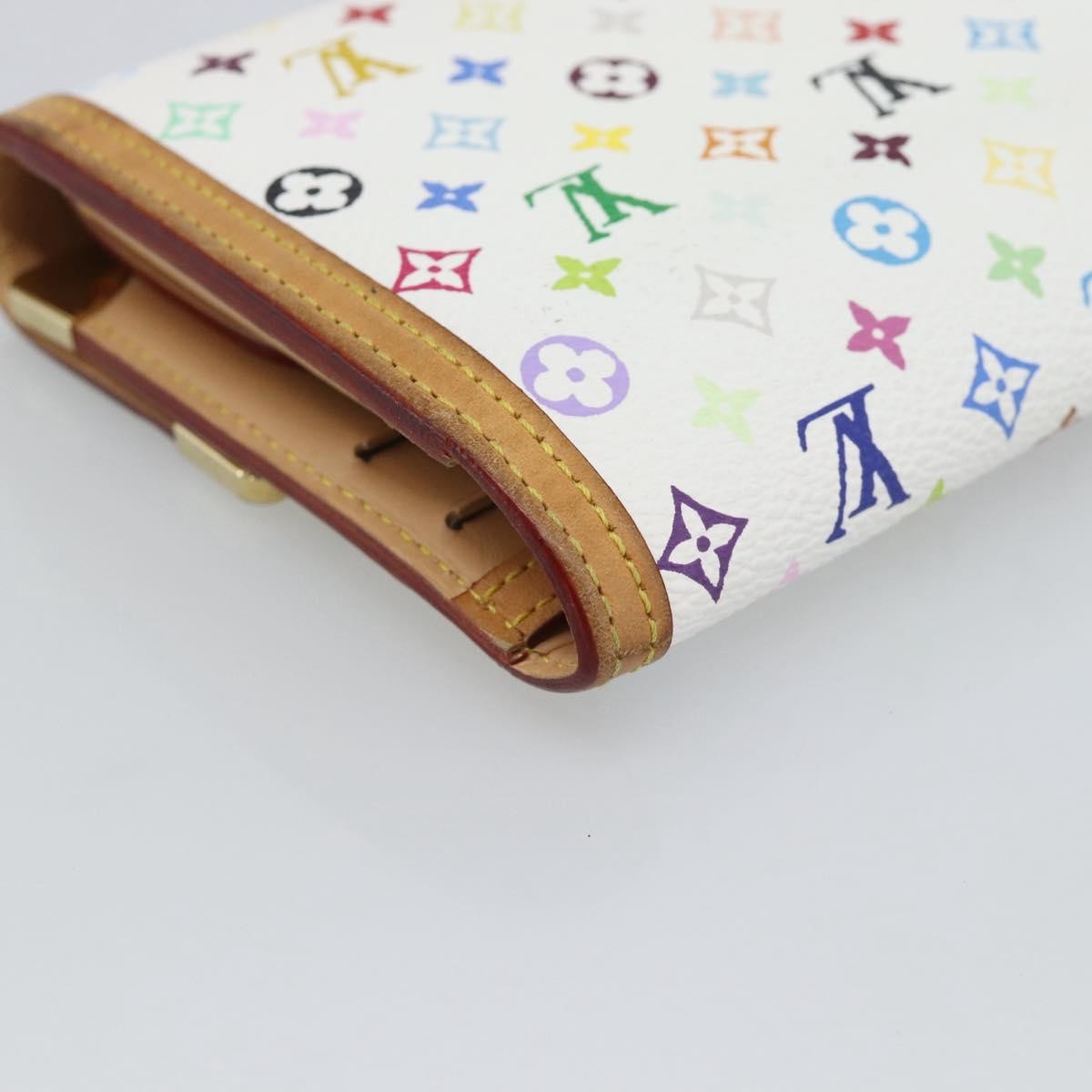 Louis Vuitton Porte Tresor International Monogram Multicolor White Canvas Wallets Accessory (Pre-Owned)