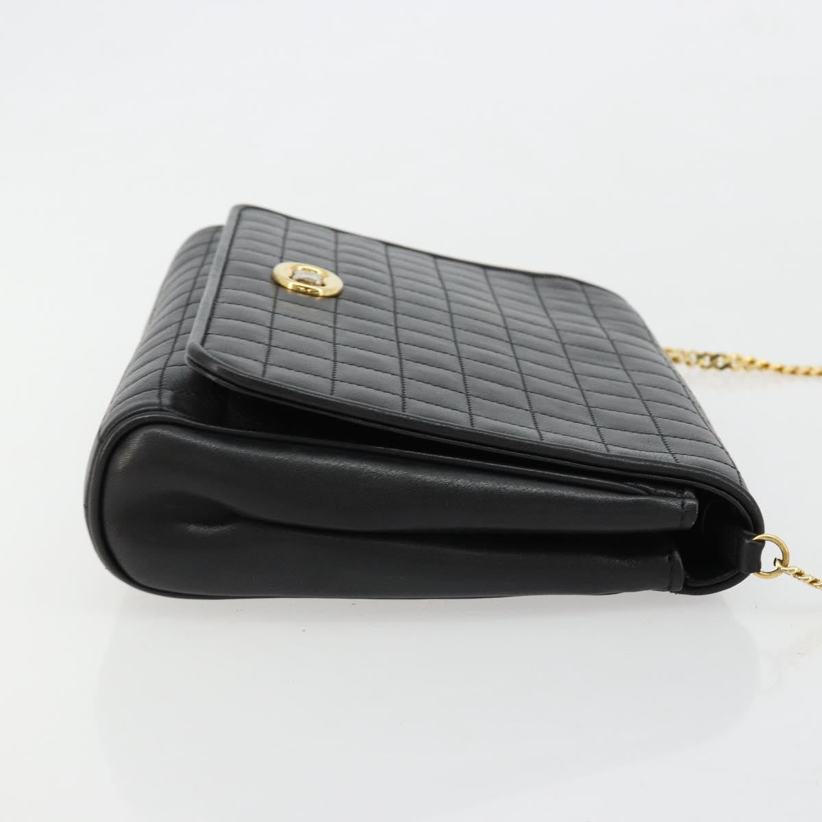 Celine Flap Shoulder Leather Black Leather Shoulder Bag Bag (Pre-Owned)