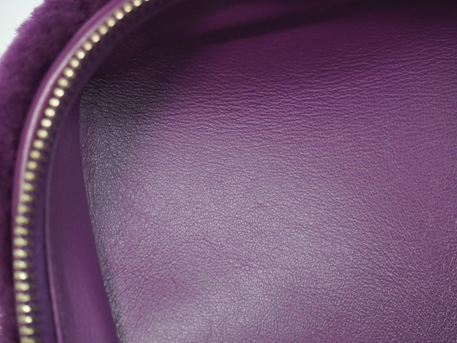 Chanel Coconing Top Handle Vanity Case With Chain Quilted Shearling Purple Faux_Fur Clutche & Pouche Bag (Pre-Owned)