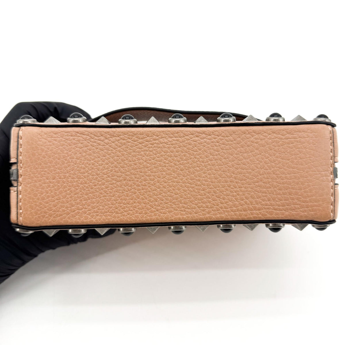 Valentino Garavani Rockstud Chain Camera Leather Brown Leather Crossbody Bag Bag (Pre-Owned)