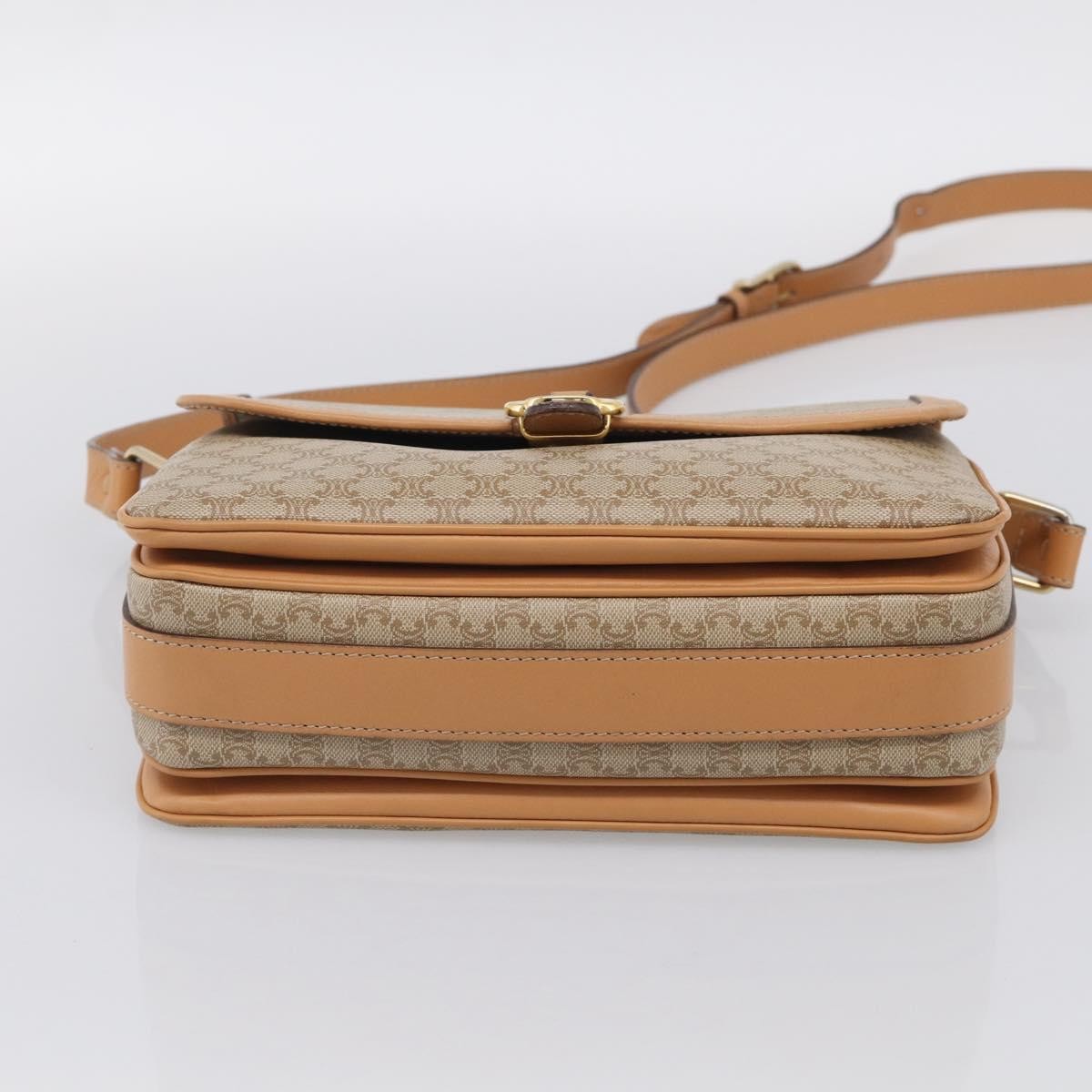 Celine Macadam Shoulder Canvas Beige Canvas Crossbody Bag Bag (Pre-Owned)