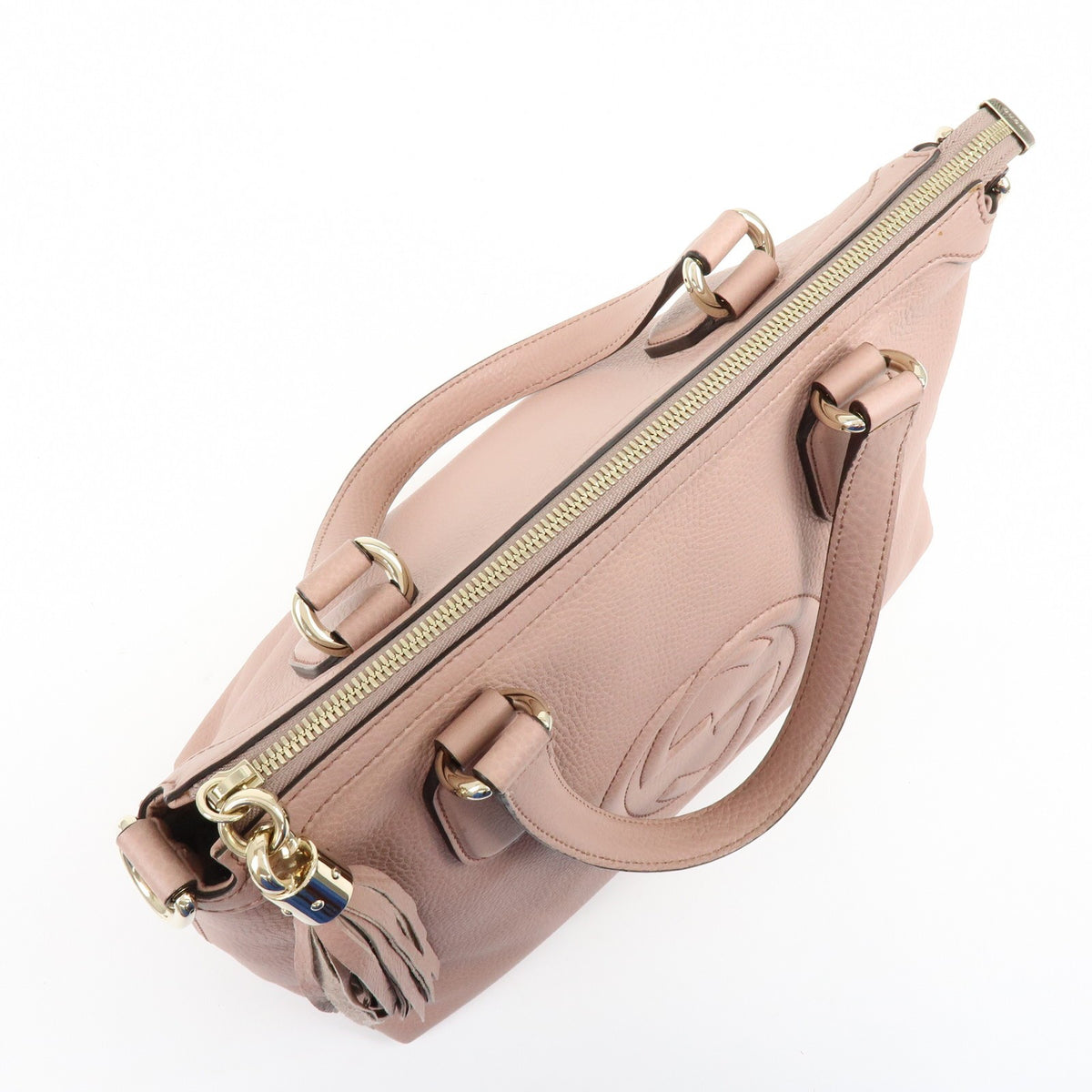 Gucci Soho Convertible Soft Top Handle Leather Pink Leather Handbag (Pre-Owned)
