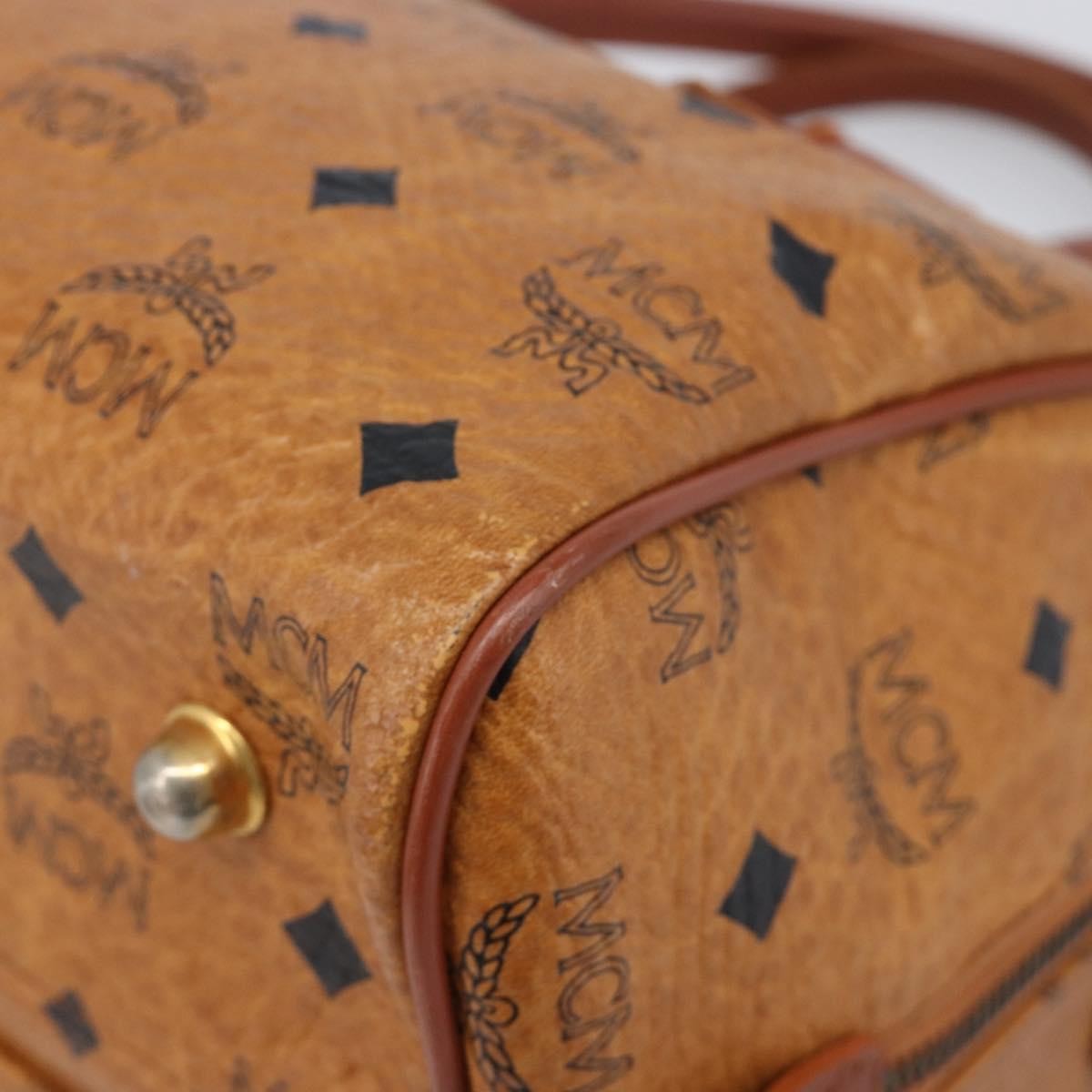 MCM Visetos Logogramme Leather Brown Leather Handbag (Pre-Owned)