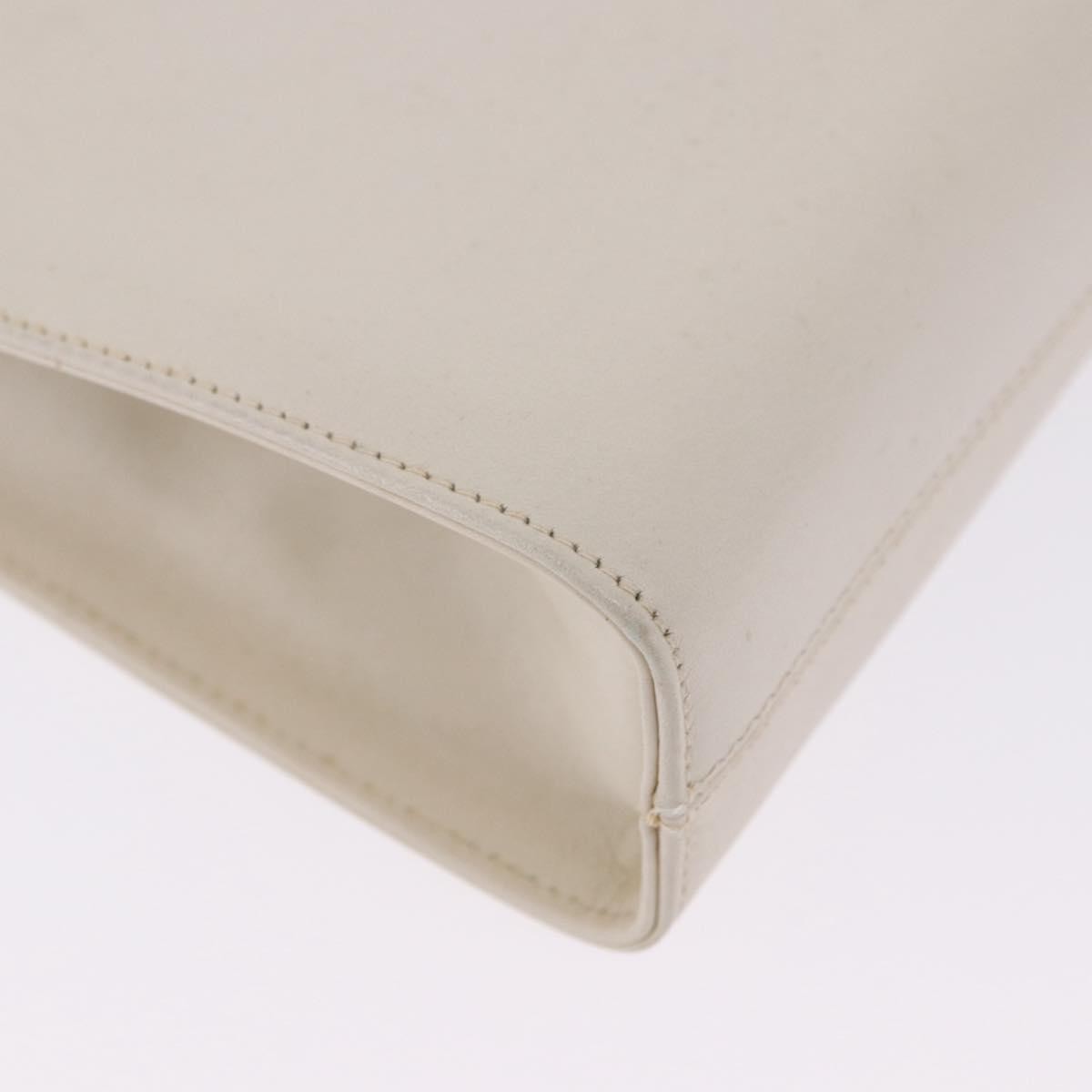 Salvatore Ferragamo Vintage Gancini Chain Leather White Leather Shoulder Bag Bag (Pre-Owned)