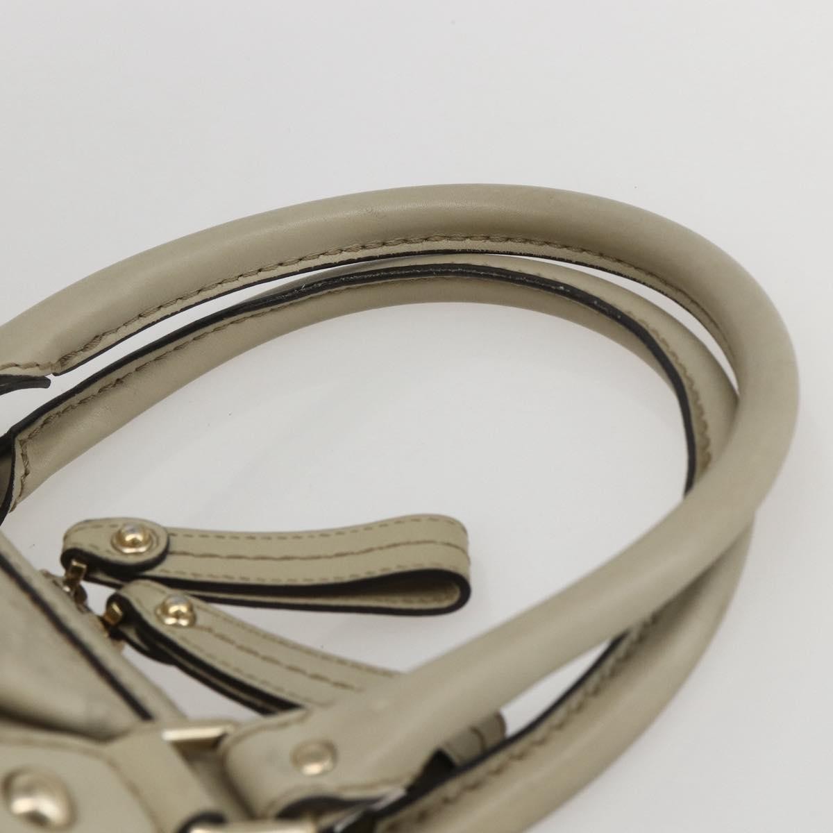 Gucci Sukey Top Handle Satchel Guccissima Leather Ecru Leather Handbag (Pre-Owned)
