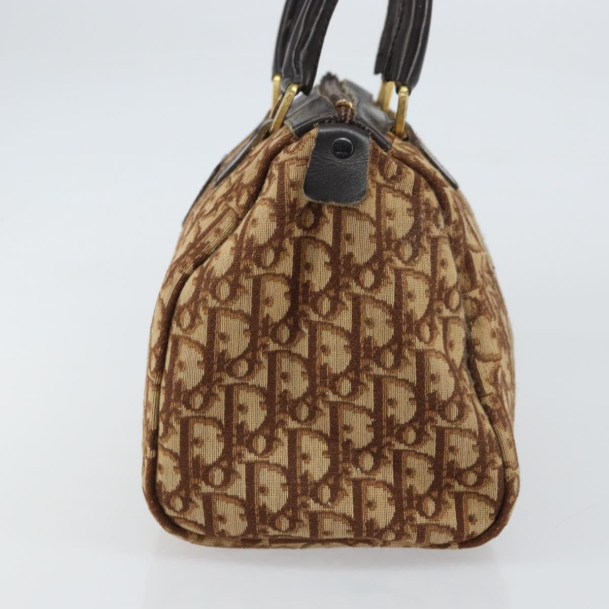 Christian Dior Vintage Cd Trotter Canvas Brown Canvas Handbag (Pre-Owned)