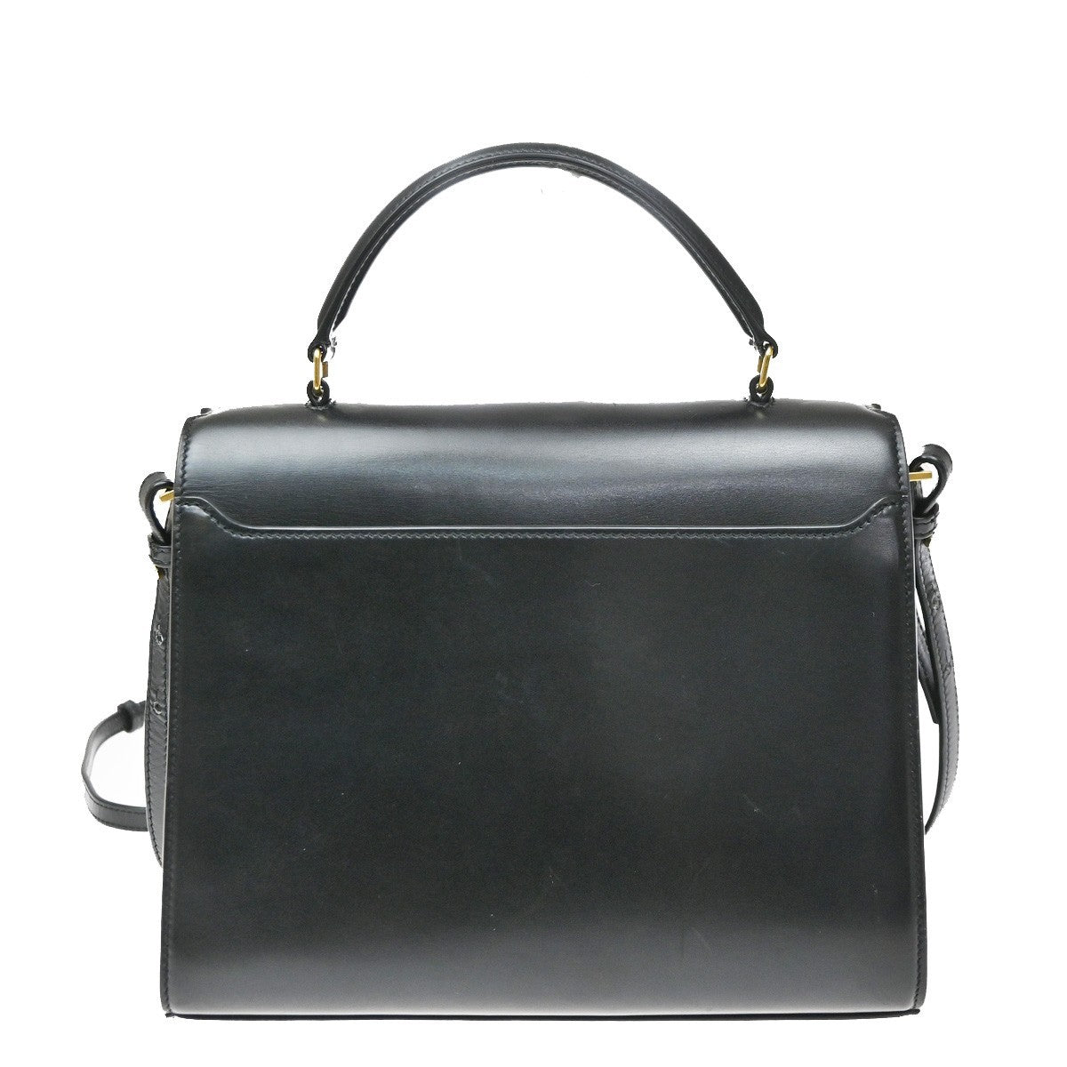Saint Laurent Cassandra Leather Black Leather Shoulder Bag Bag (Pre-Owned)