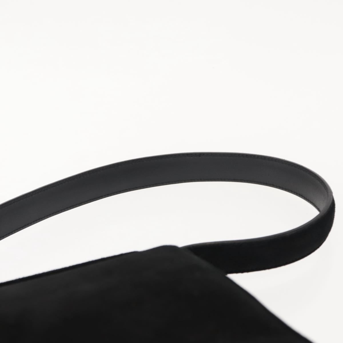 Salvatore Ferragamo Gancini Suede Black Suede Shoulder Bag Bag (Pre-Owned)