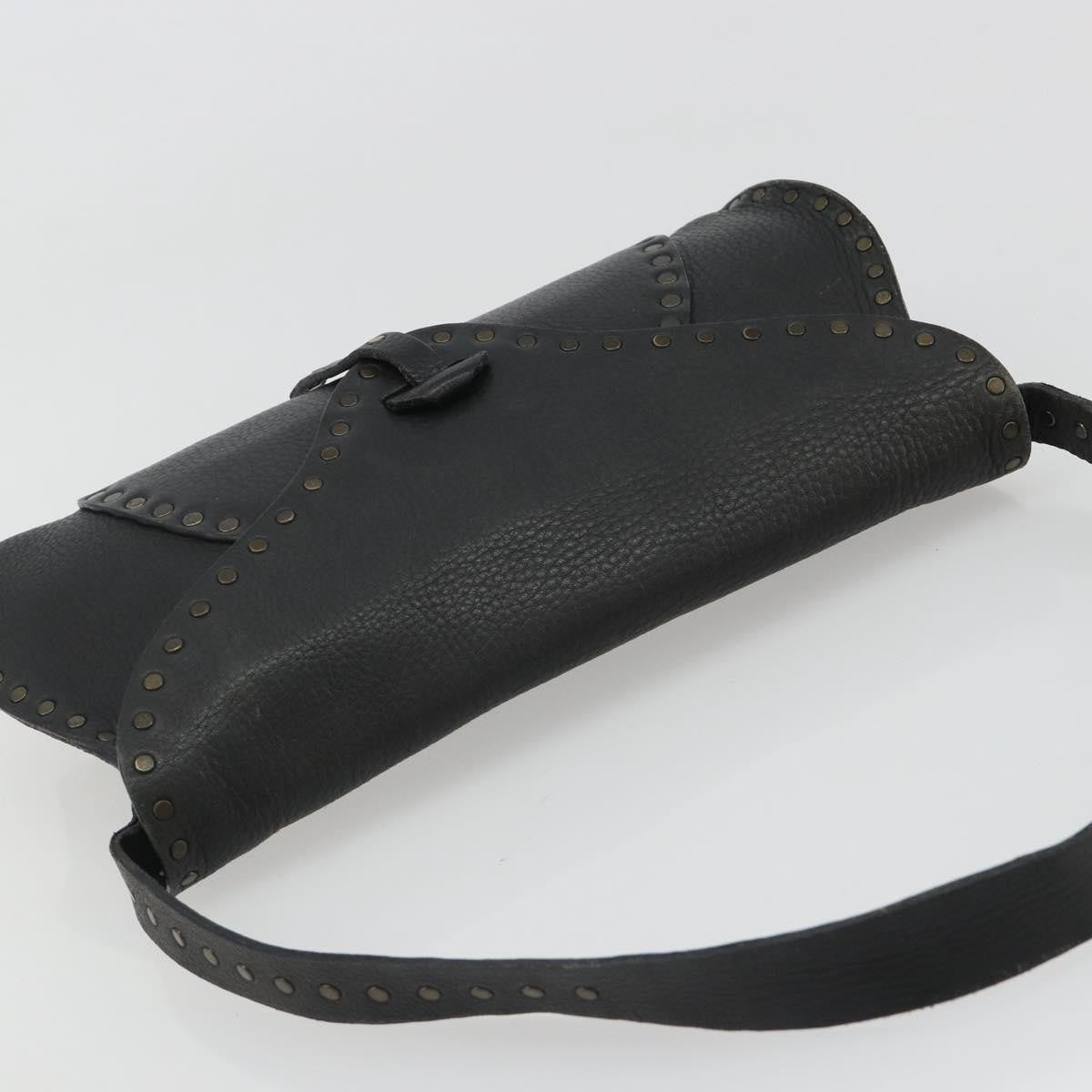 Gucci Shoulder Leather Black Leather Shoulder Bag Bag (Pre-Owned)