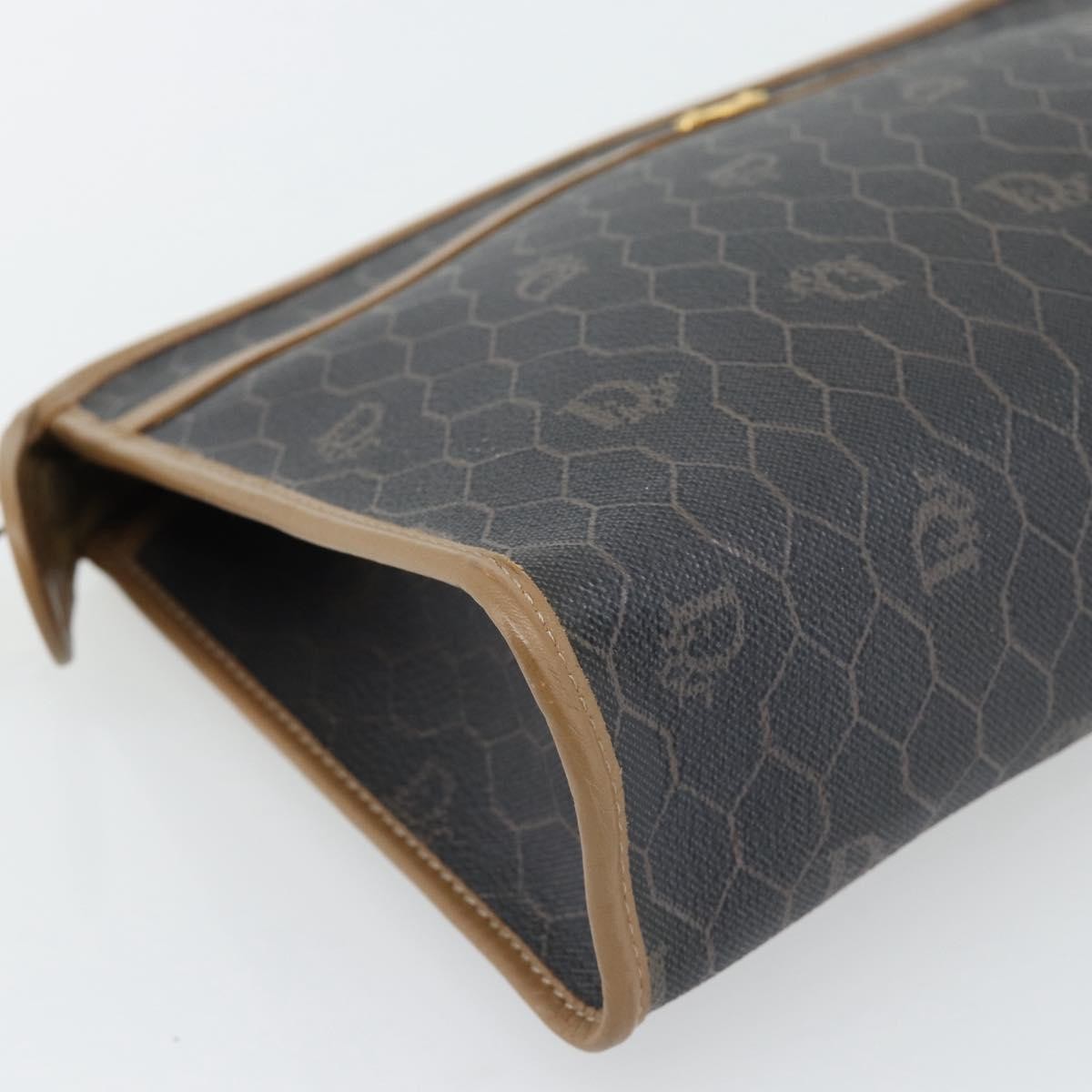Christian Dior Vintage Honeycomb Clutch Canvas Black Canvas Clutche & Pouche Bag (Pre-Owned)