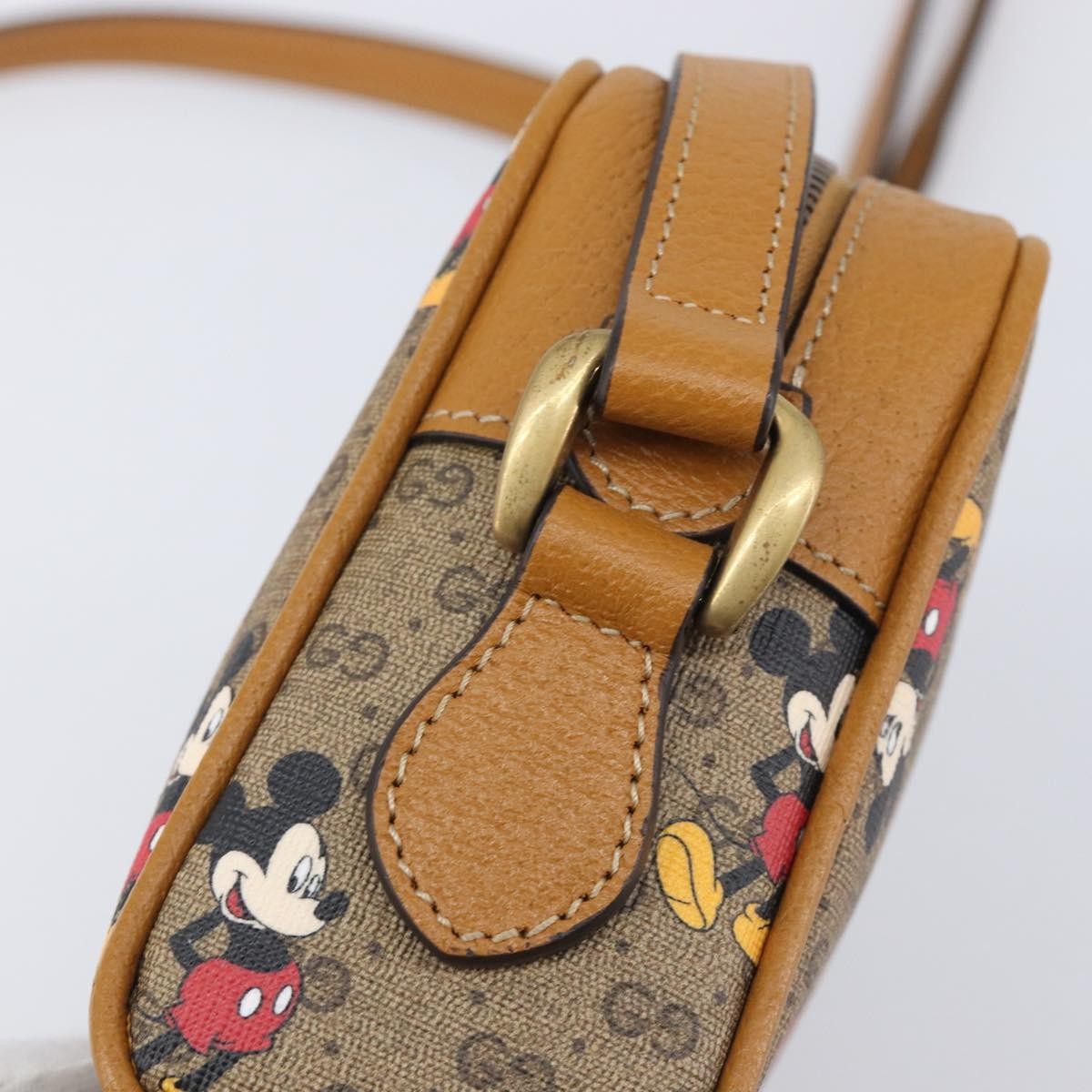 Gucci Disney Mickey Mouse Printed Mini Gg Coated Canvas Beige Canvas Backpack Bag (Pre-Owned)