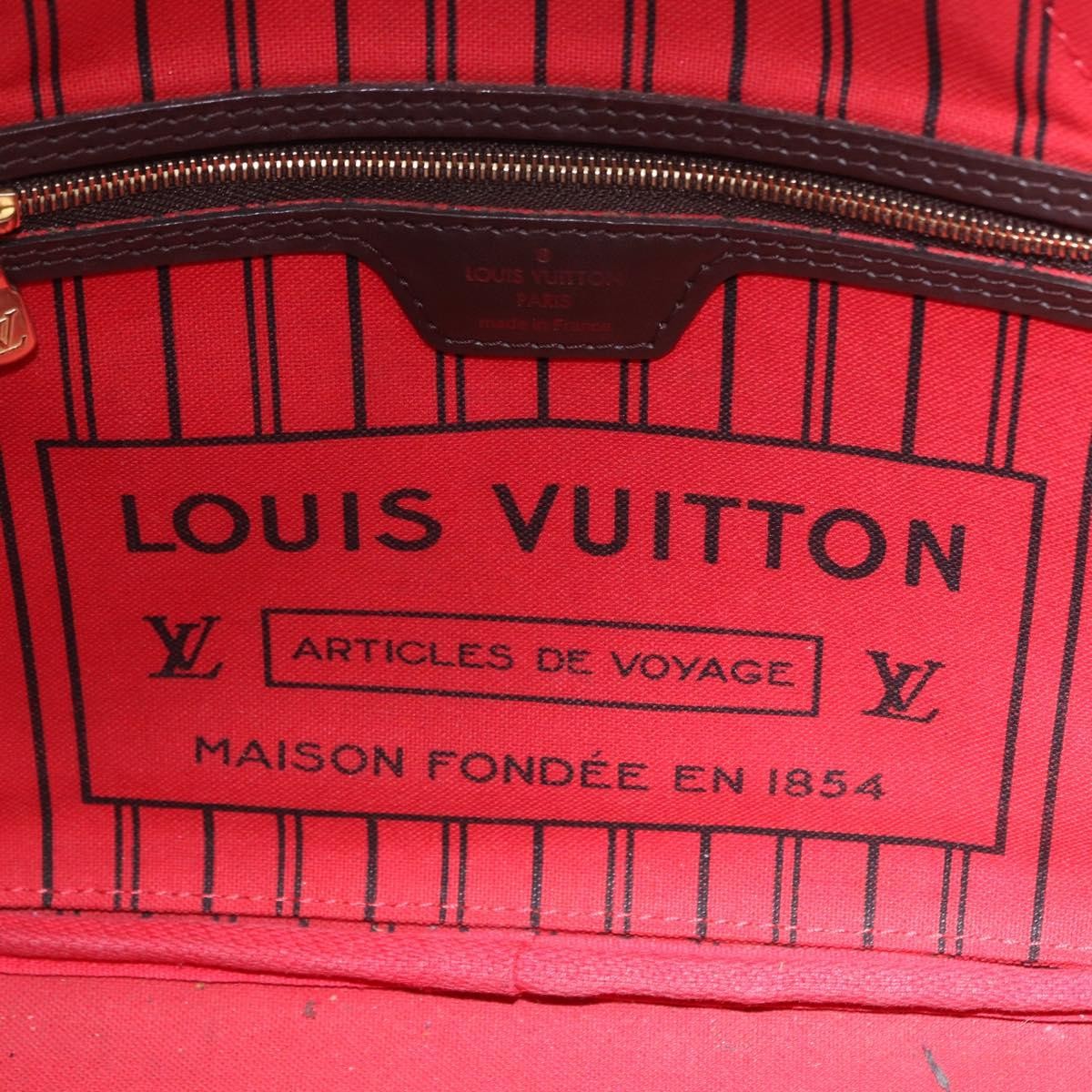 Louis Vuitton Neverfull Damier Brown Canvas Tote Bag Bag (Pre-Owned)