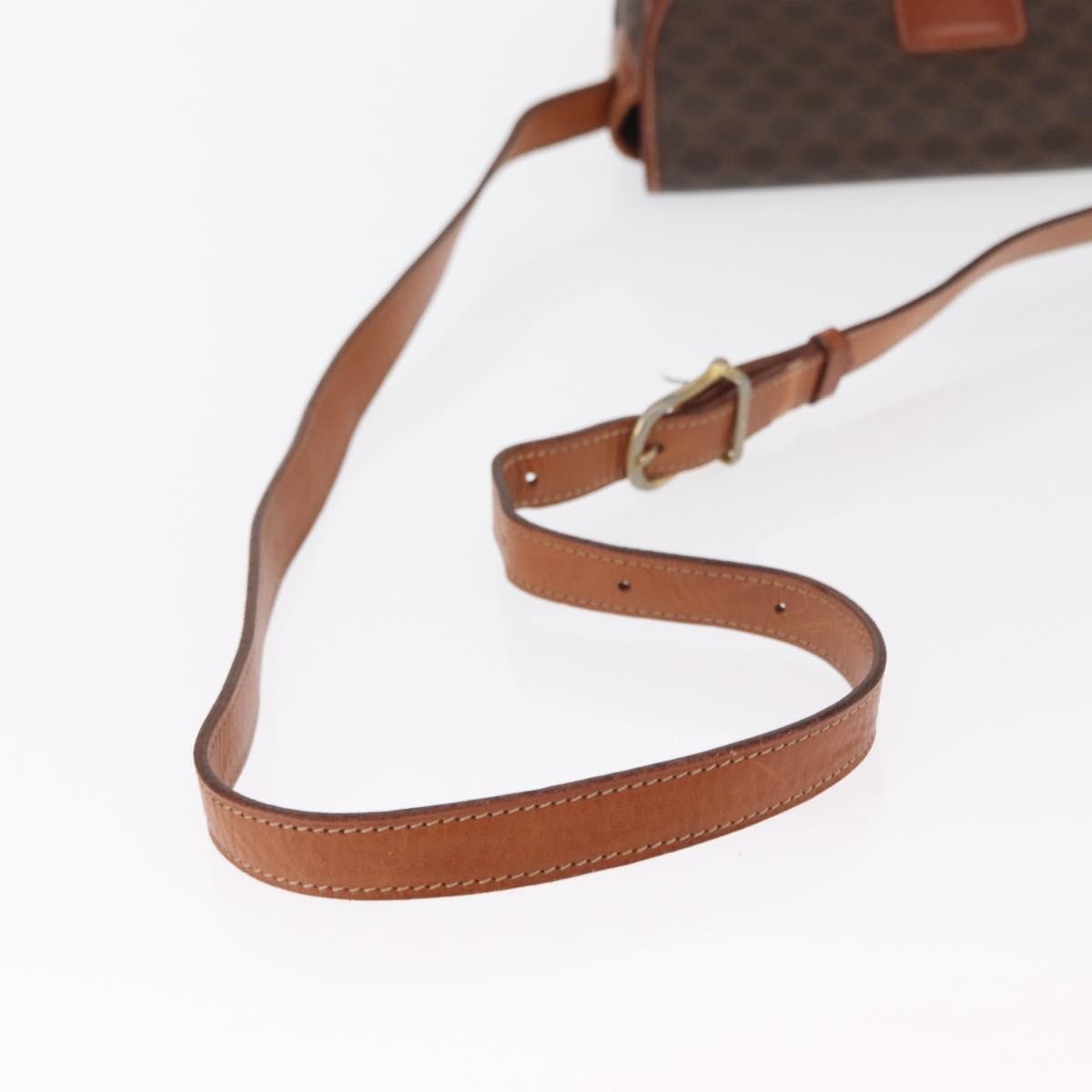 Celine Vintage Macadam Canvas And Leather Brown Canvas Shoulder Bag Bag (Pre-Owned)