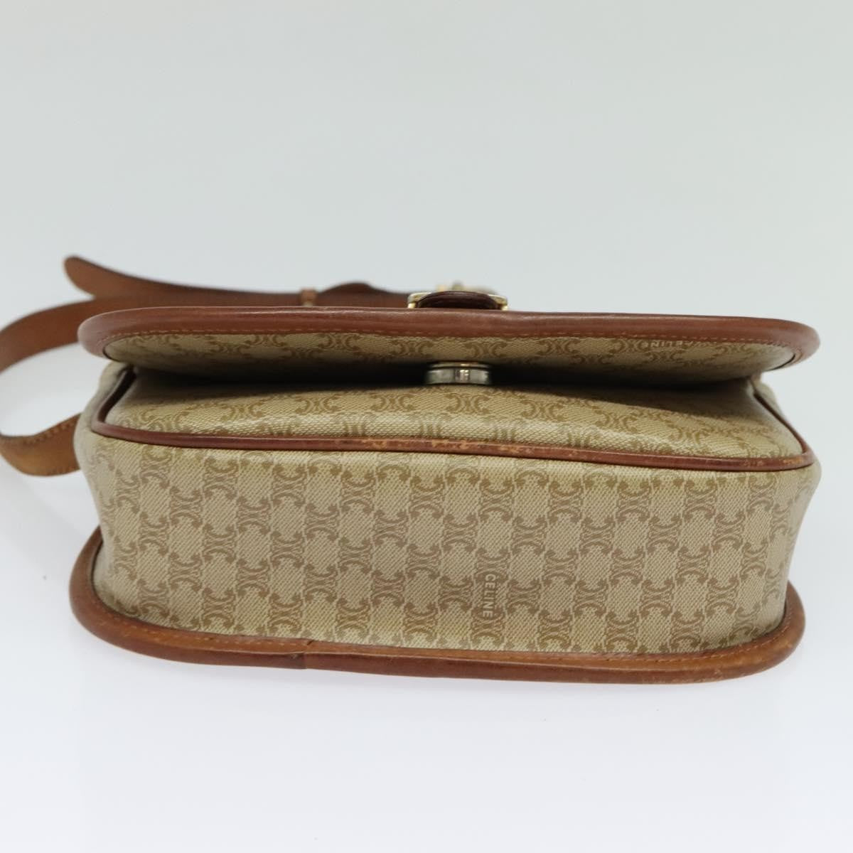 Celine Vintage Macadam Canvas And Leather Beige Canvas Shoulder Bag Bag (Pre-Owned)