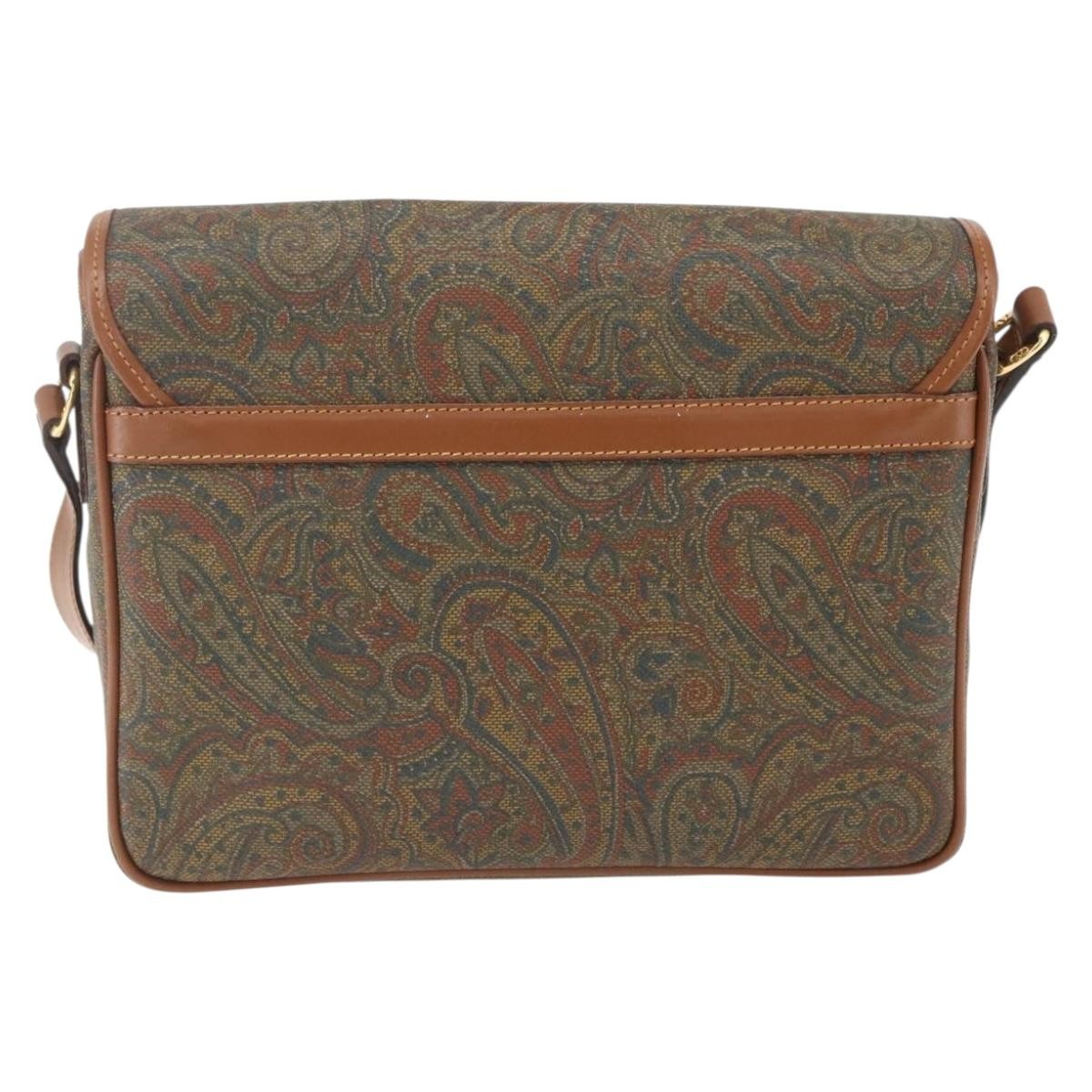 Valentino Garavani Vintage Canvas And Leather Brown Canvas Shoulder Bag Bag (Pre-Owned)