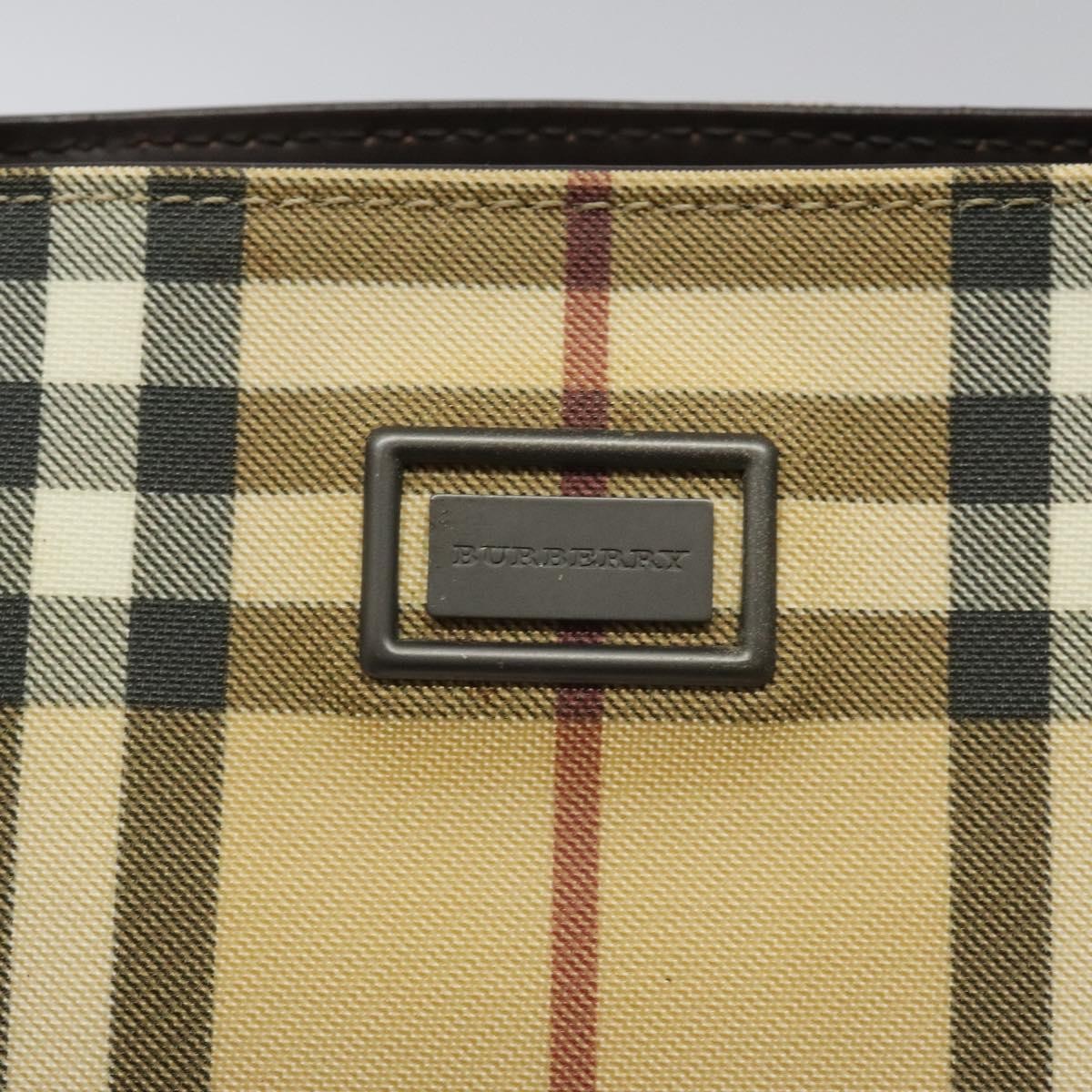 Burberry Nova Check Nova Check Canvas Beige Canvas Handbag (Pre-Owned)