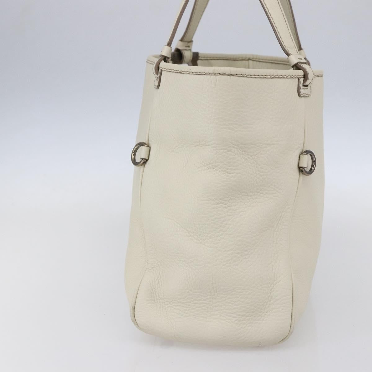 Salvatore Ferragamo Vintage Leather White Leather Tote Bag Bag (Pre-Owned)