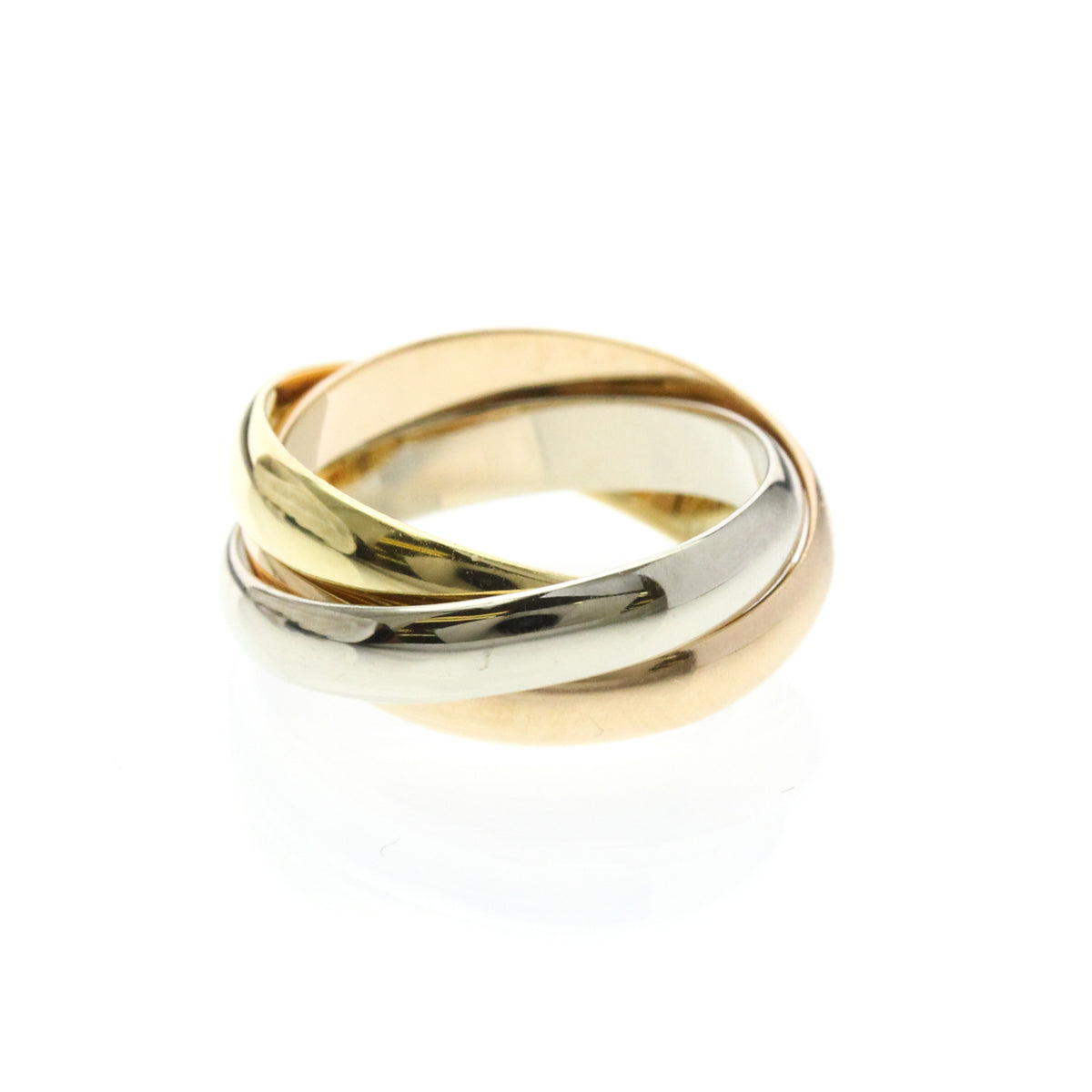 Cartier Trinity 18K Tricolor Gold Gold Gold Ring Jewelry (Pre-Owned)
