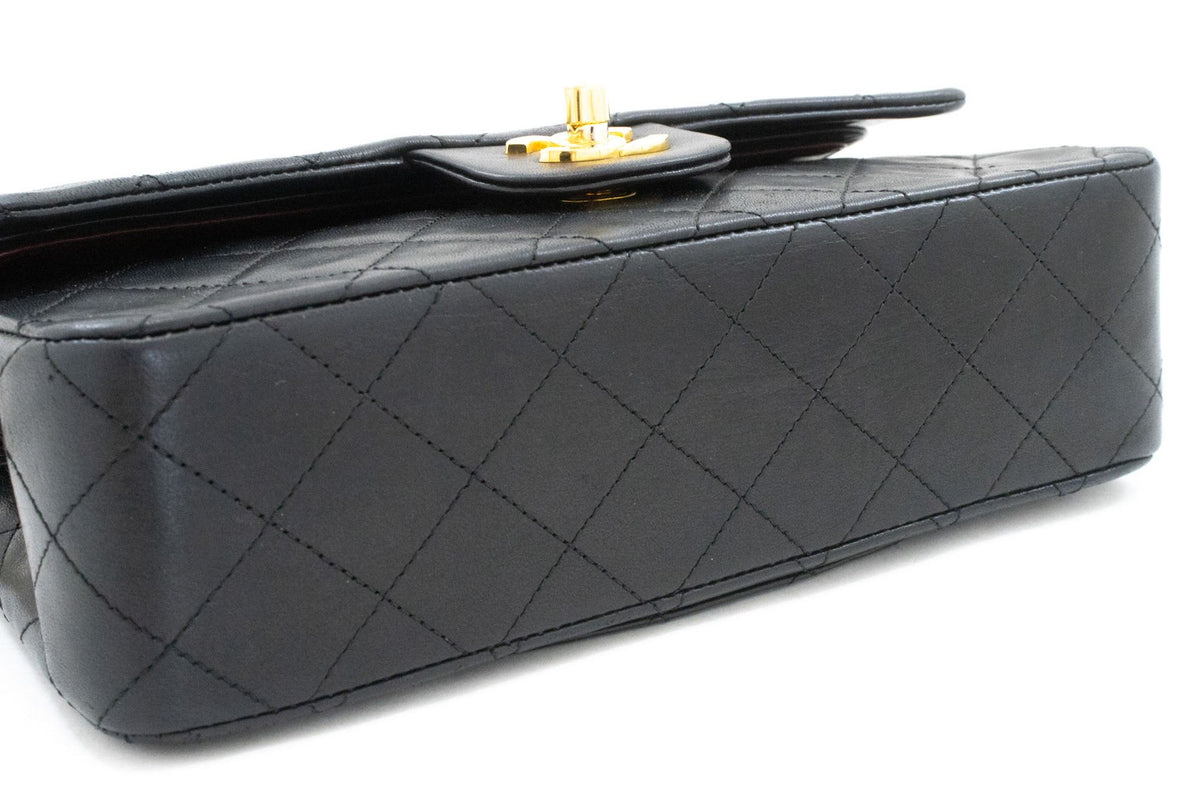 Chanel Cc Flap Quilted Classic Flap Motif Printed Nylon Black Leather Crossbody Bag Bag (Pre-Owned)