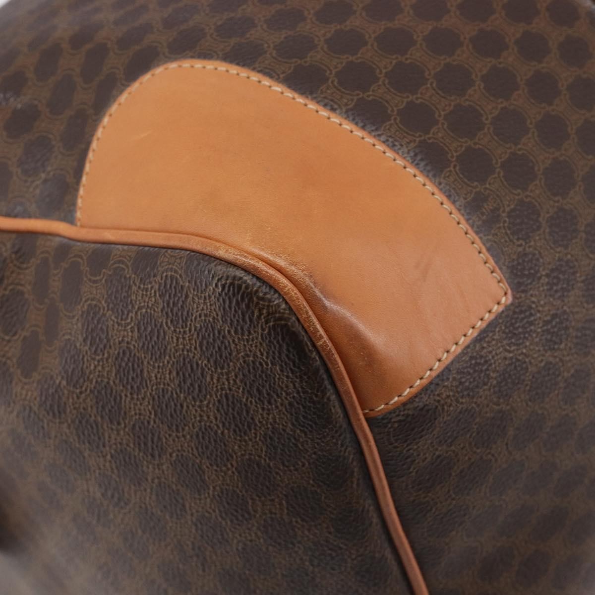 Celine Vintage Duffle Macadam Coated Canvas Brown Canvas Handbag (Pre-Owned)