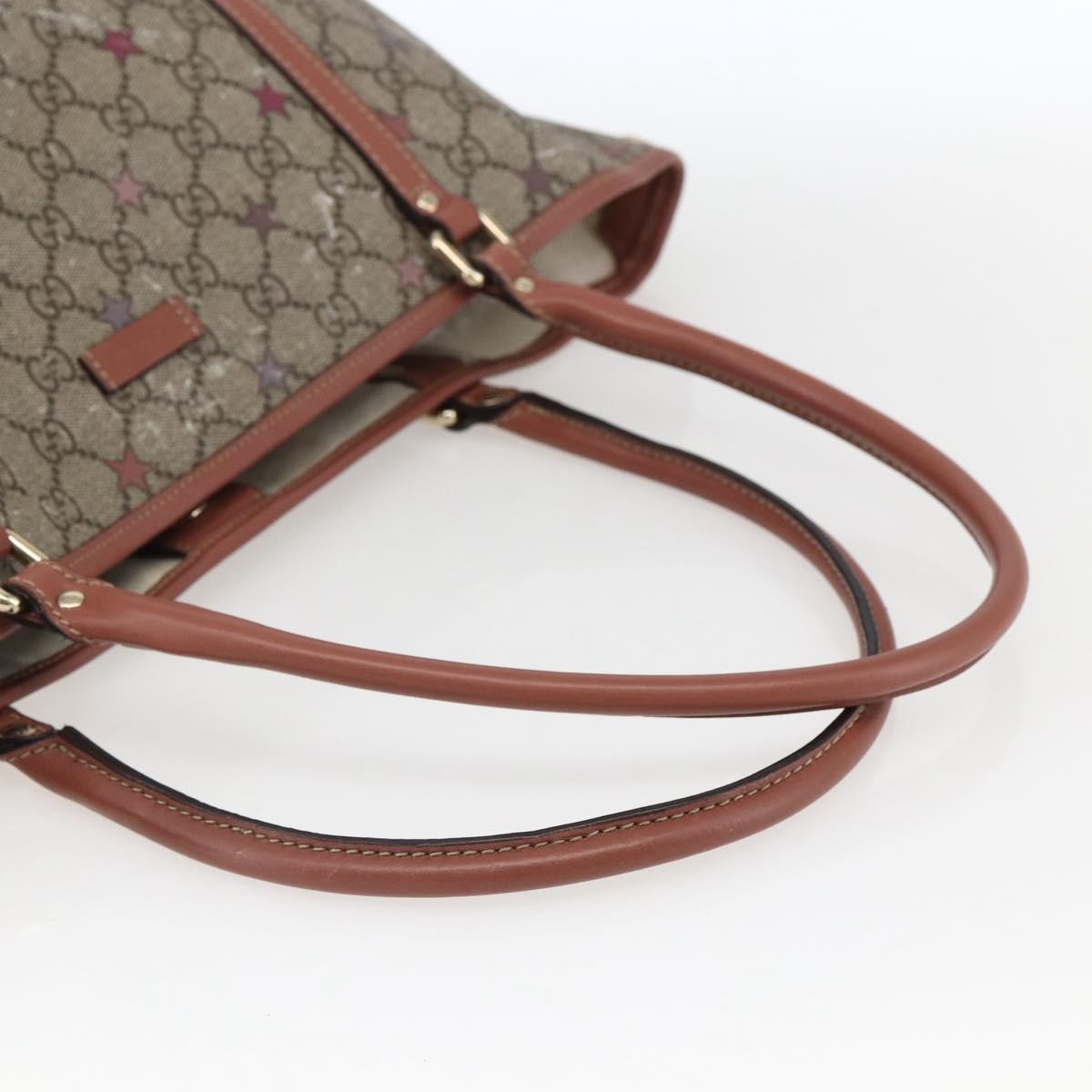 Gucci Joy Plus Tote Gg Coated Canvas With Leather Beige Canvas Tote Bag Bag (Pre-Owned)