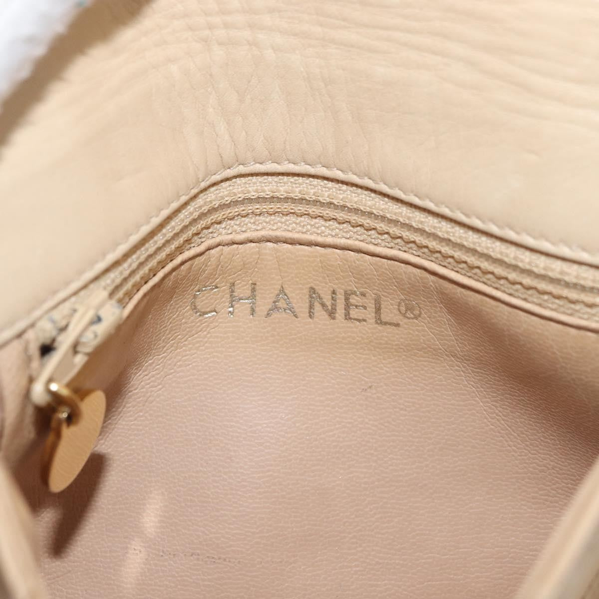 Chanel Cc Flap Belt Quilted Lambskin Beige Leather Clutche & Pouche Bag (Pre-Owned)