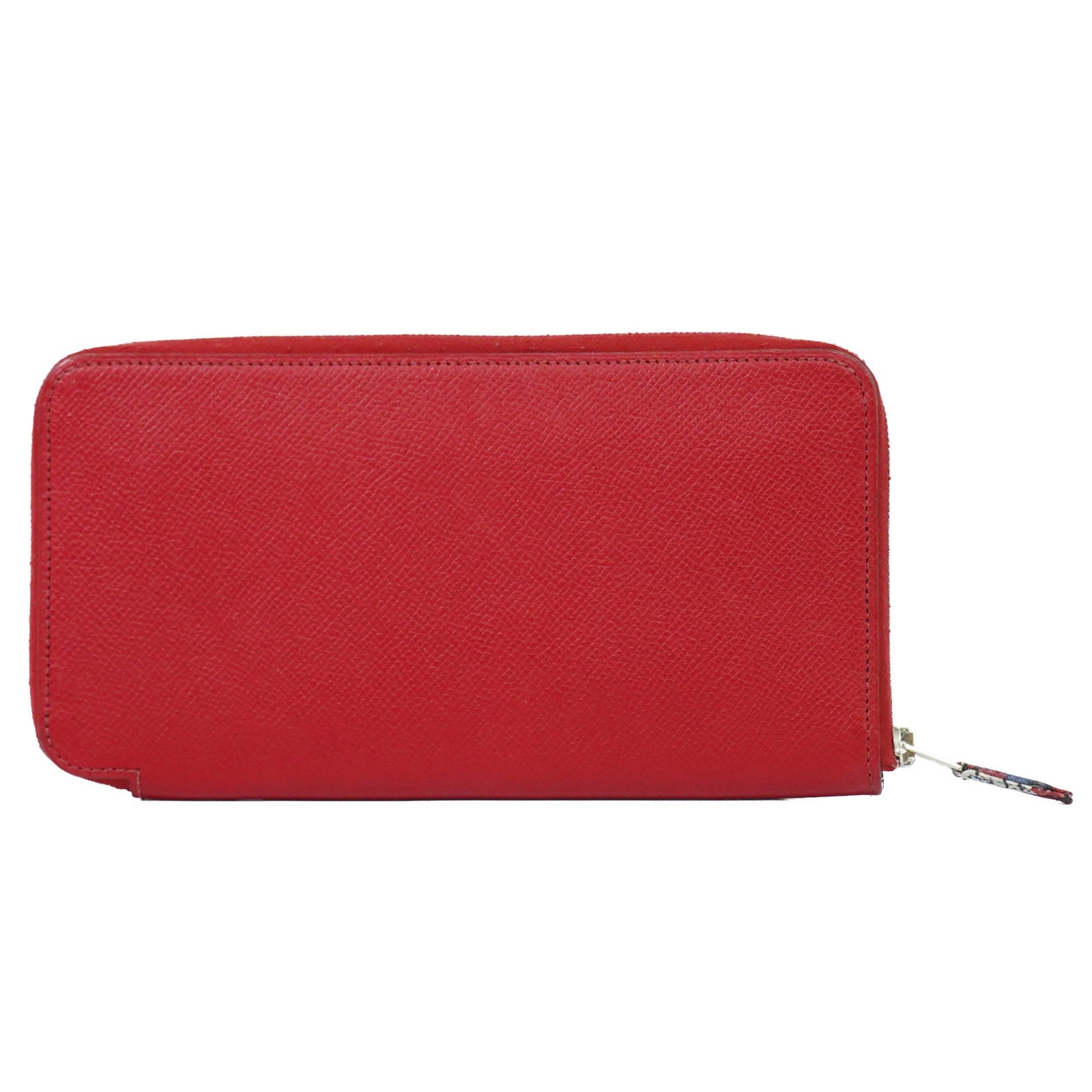 Hermes Azap Zip Around Silk'in Epsom Red Leather Wallets Accessory (Pre-Owned)