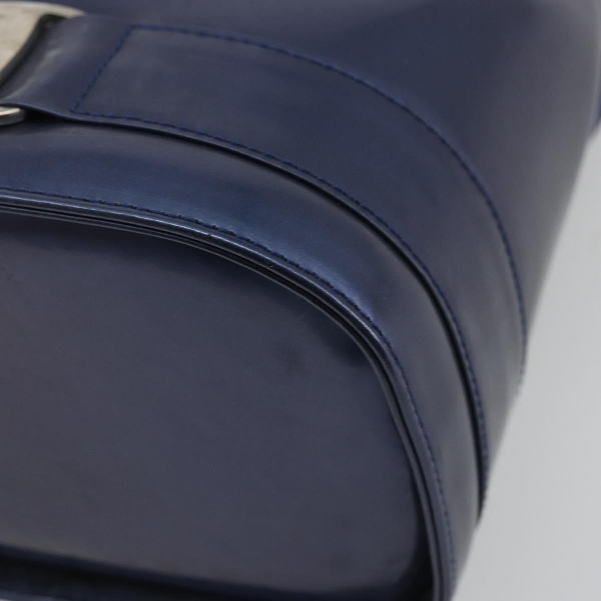 Salvatore Ferragamo Vala Patent Leather Navy Patent_Leather Backpack Bag (Pre-Owned)