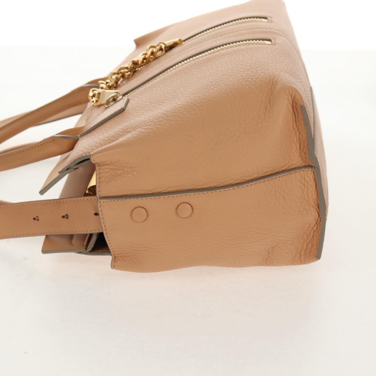 Chloe Cate Satchel Leather Beige Leather Tote Bag Bag (Pre-Owned)